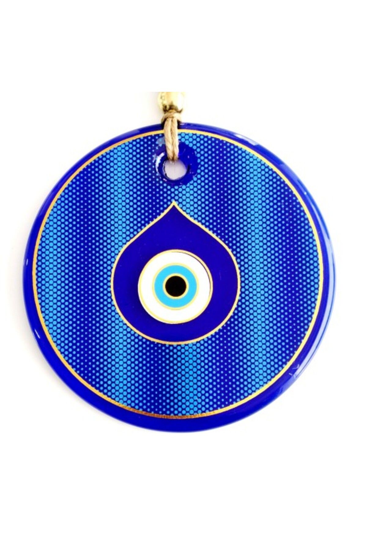 Shop58 Gold Yaldızlı Damla Göz Şekilli Cam Nazar Boncuğu Duvar Süsü