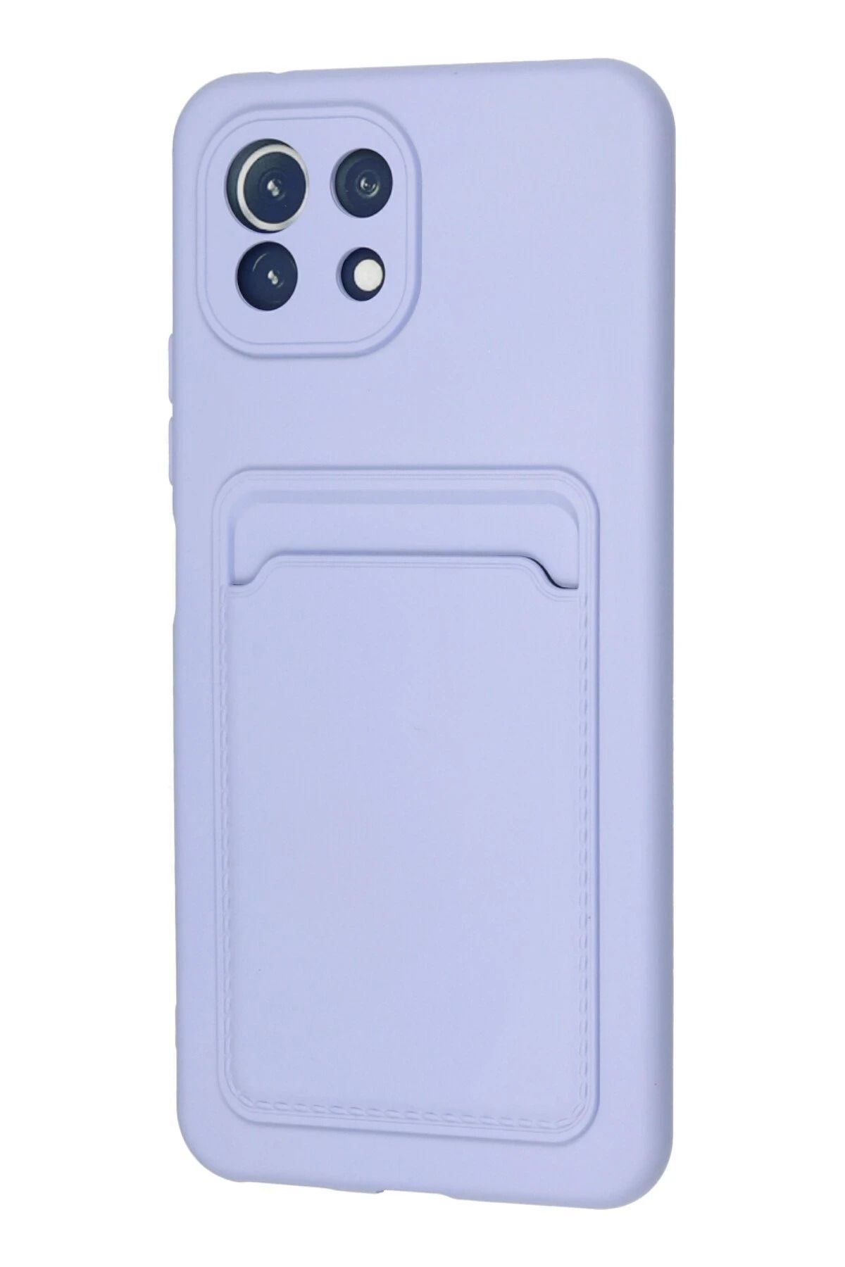NewFace Xiaomi Mi 11 Kılıf Kelvin Kartvizitli Silikon - Lila GLSTD