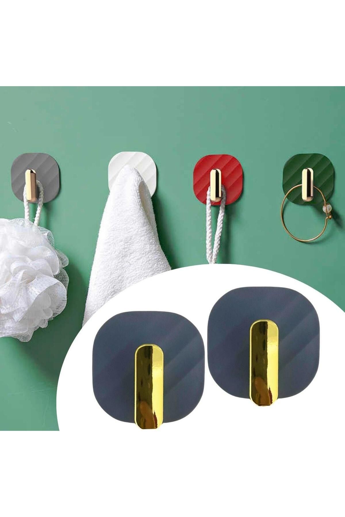 Shop58 2li Yapışkanlı Retro Askılık Dolap Kapak Kulpu Gri (4172)