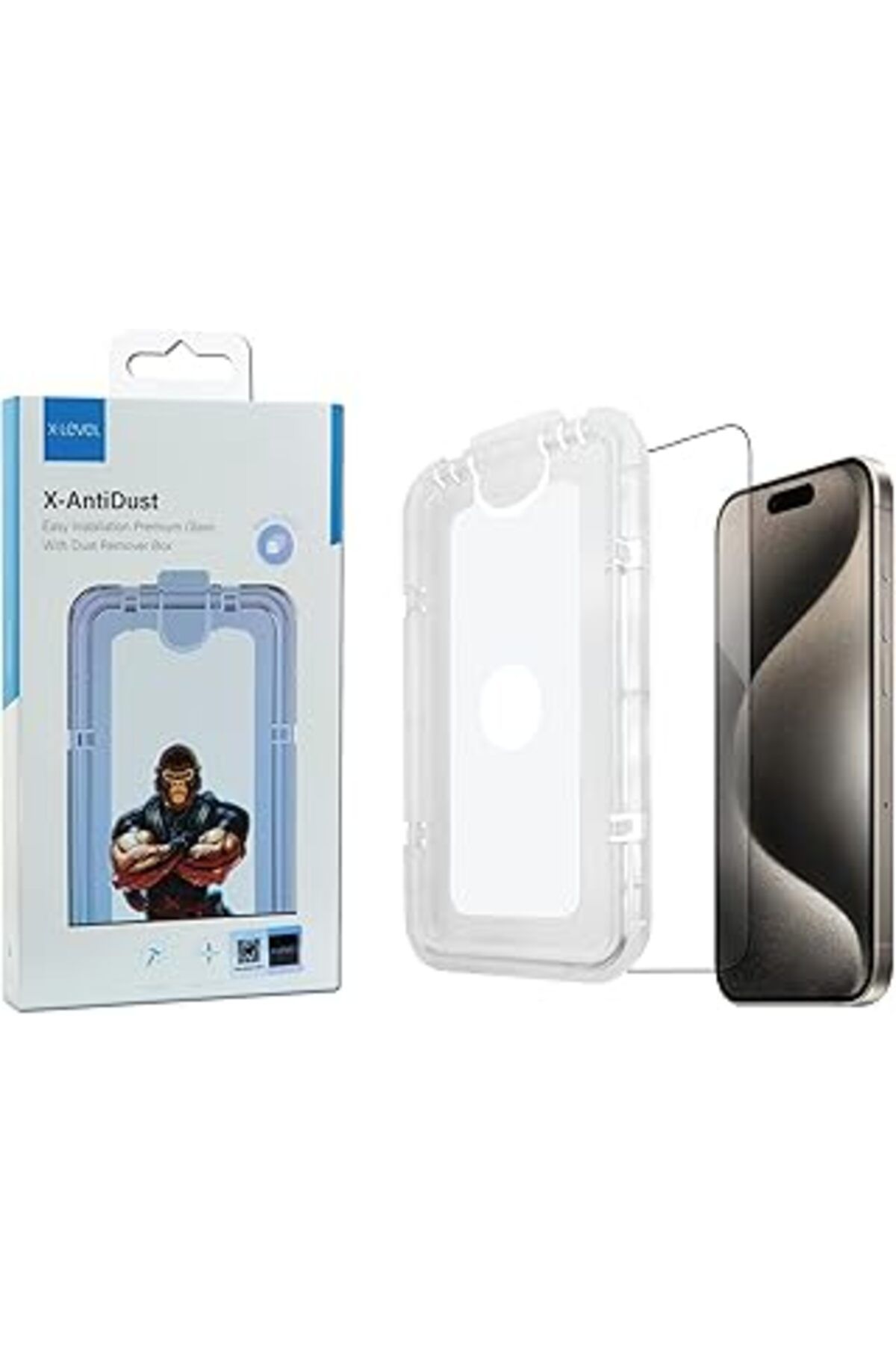 Pİ GLOBAL X-Level X-Antidust Premium Kolay Uygulama Aparatlı Cam Telefon Ekran Koruyucu (Iphone 13)