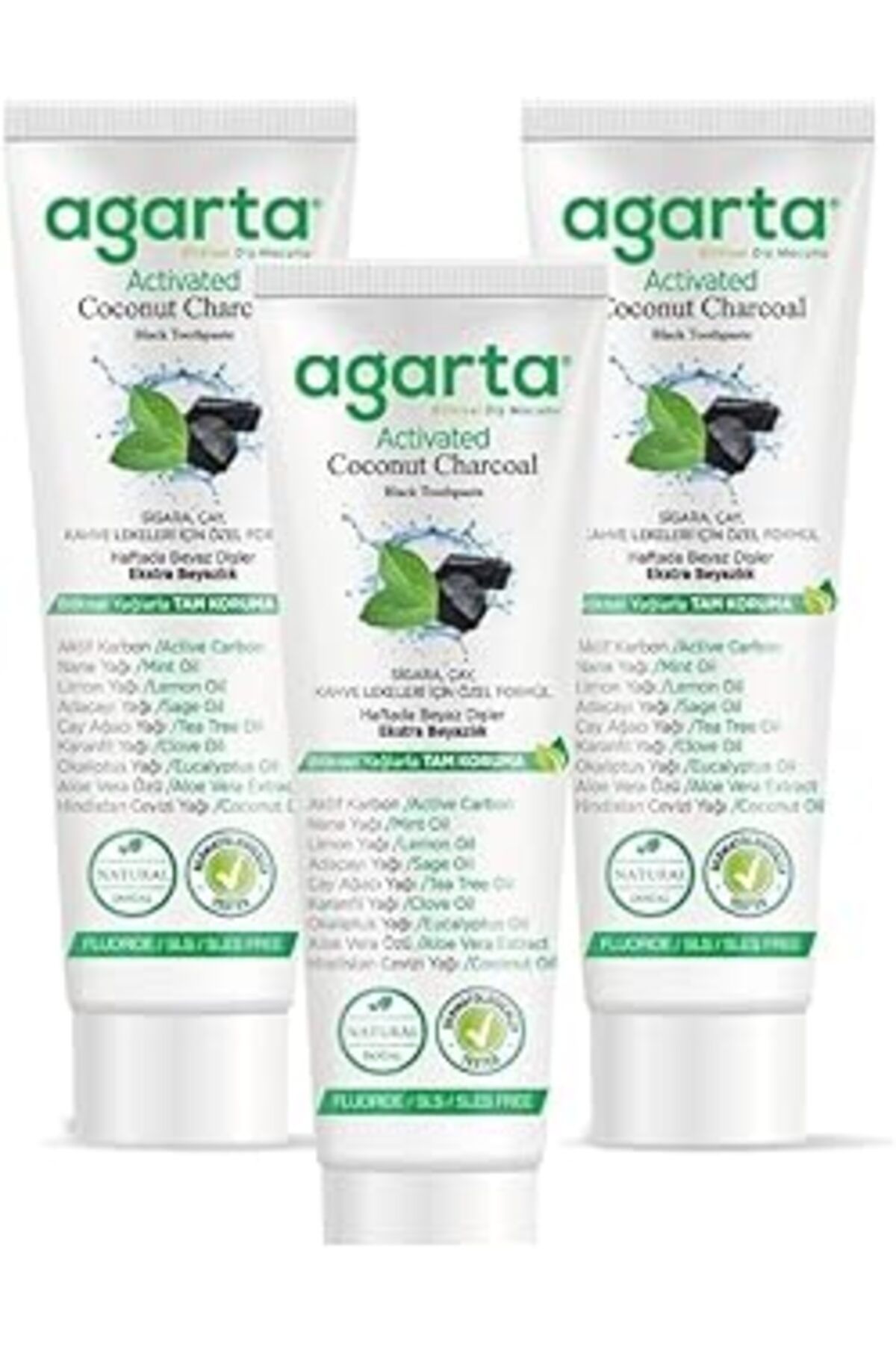 Hepta Collection Doğal Hindistan Cevizi Özlü Aktif Karbonlu Diş Macunu 100 Ml (3 Adet)