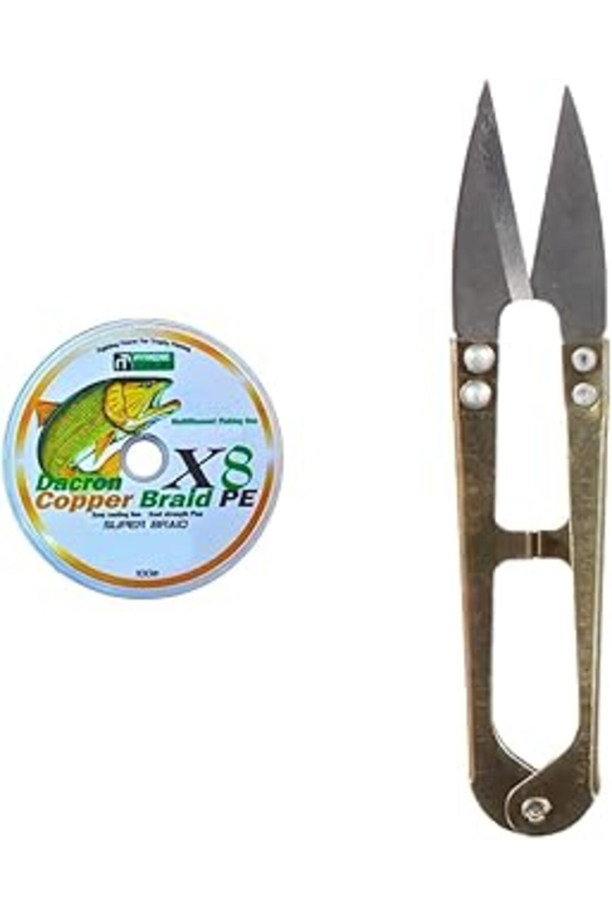 NZM TİCARET Cino Makas Ve Copper 8 Braid Olta Misinası (100M, 0.33Mm)
