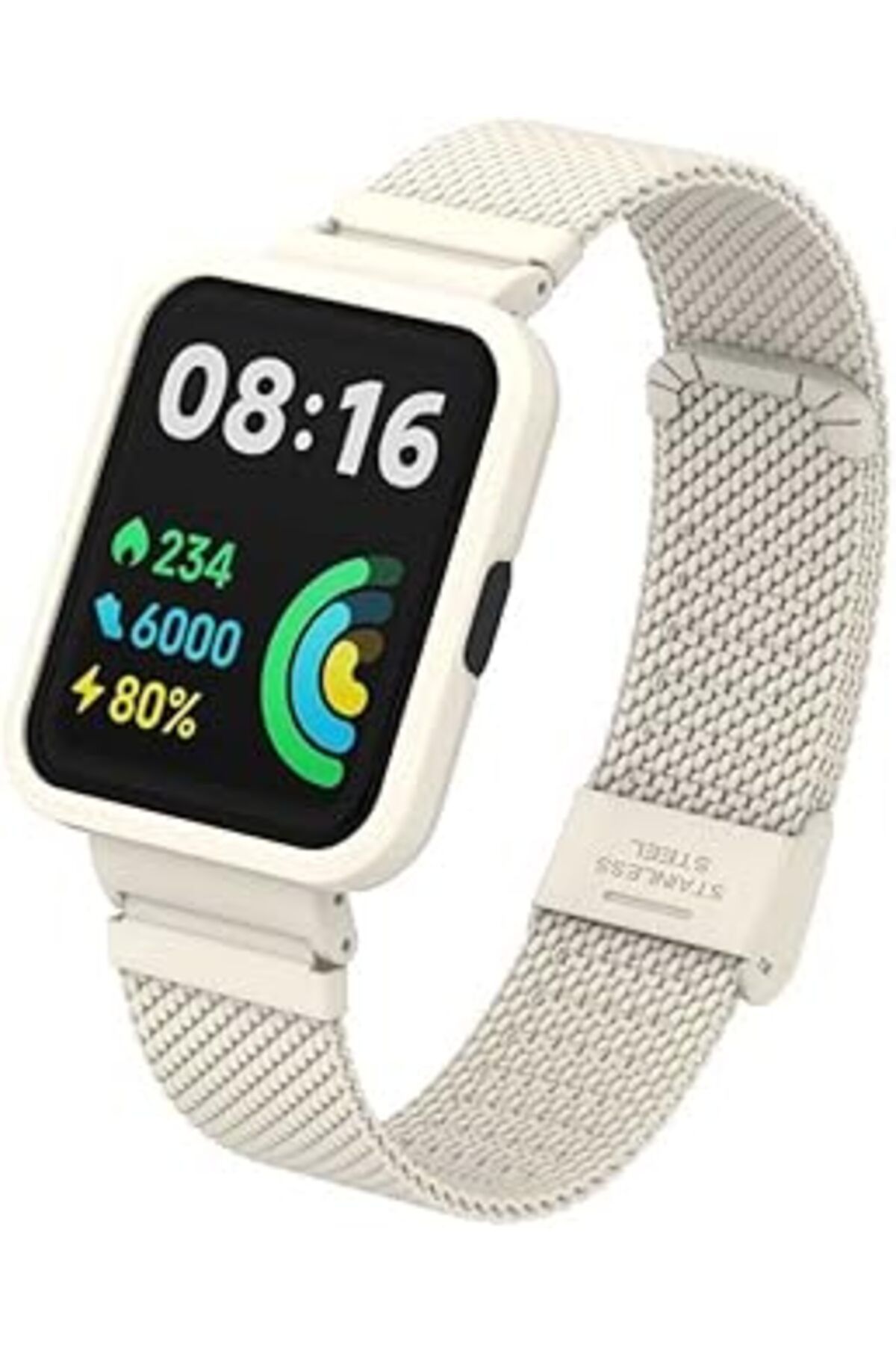 karadağsb Zore Xiaomi İle Uyumlu Redmi Watch 2 Lite Krd-66 Metal Kordon Krem
