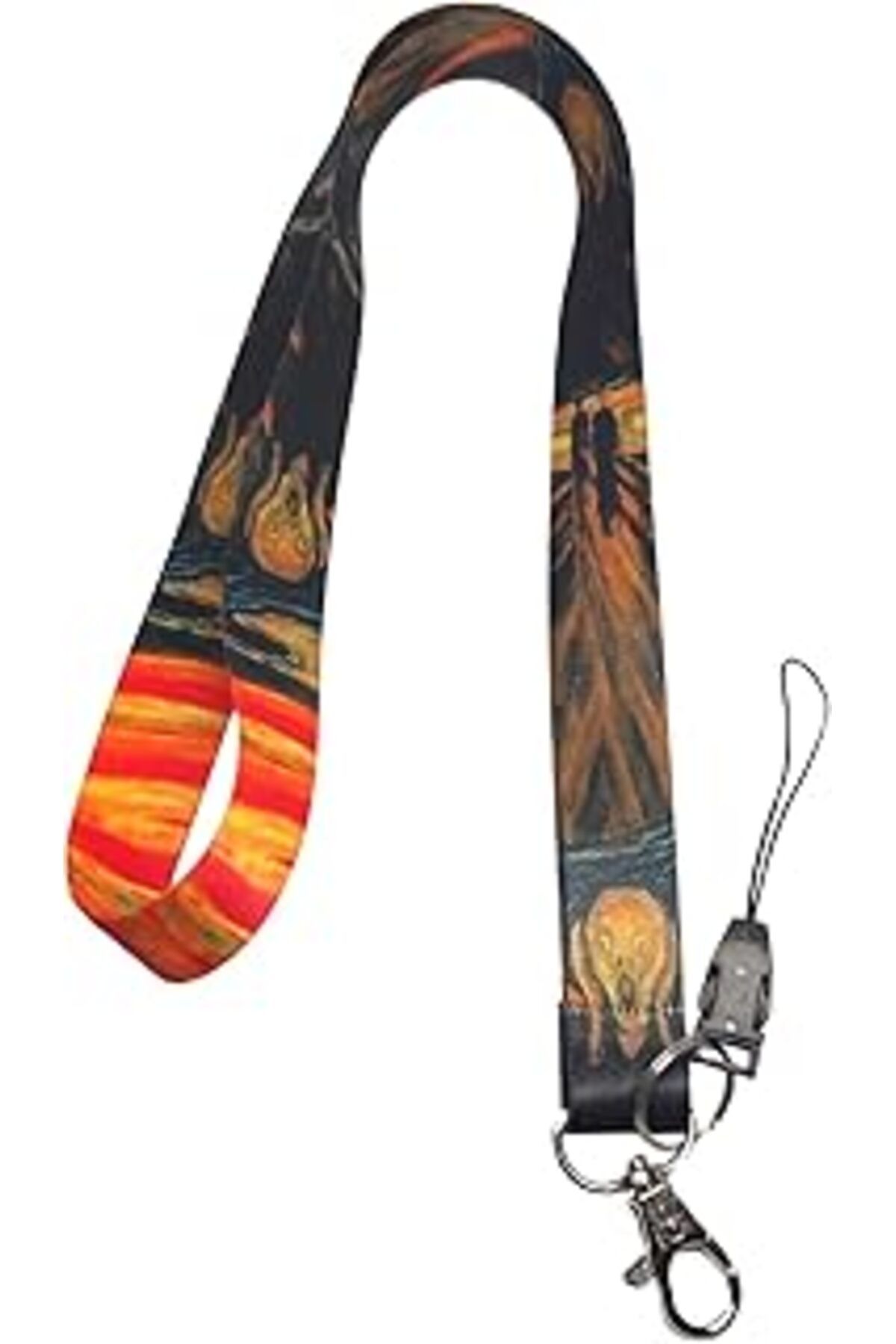 Mu Art Ahşap Çığlık Tablo Boyun Ipi Telefon Askısı Lanyard