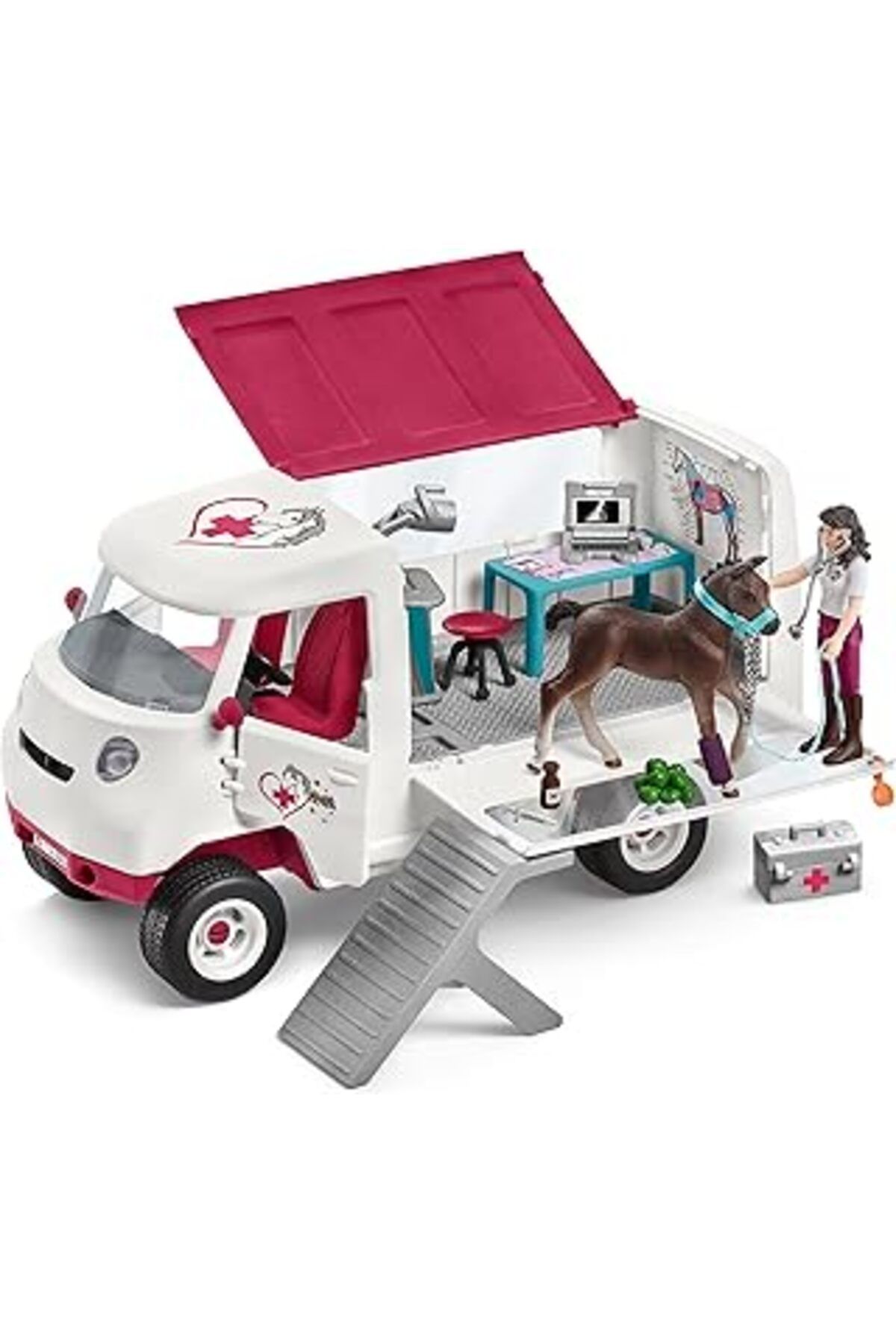 Pazarcan Schleich Horse Club - Veteriner Aracı Hannoverli Tay Ile, At Veteriner Hekimi X-Ray Oyun Kiti Seti