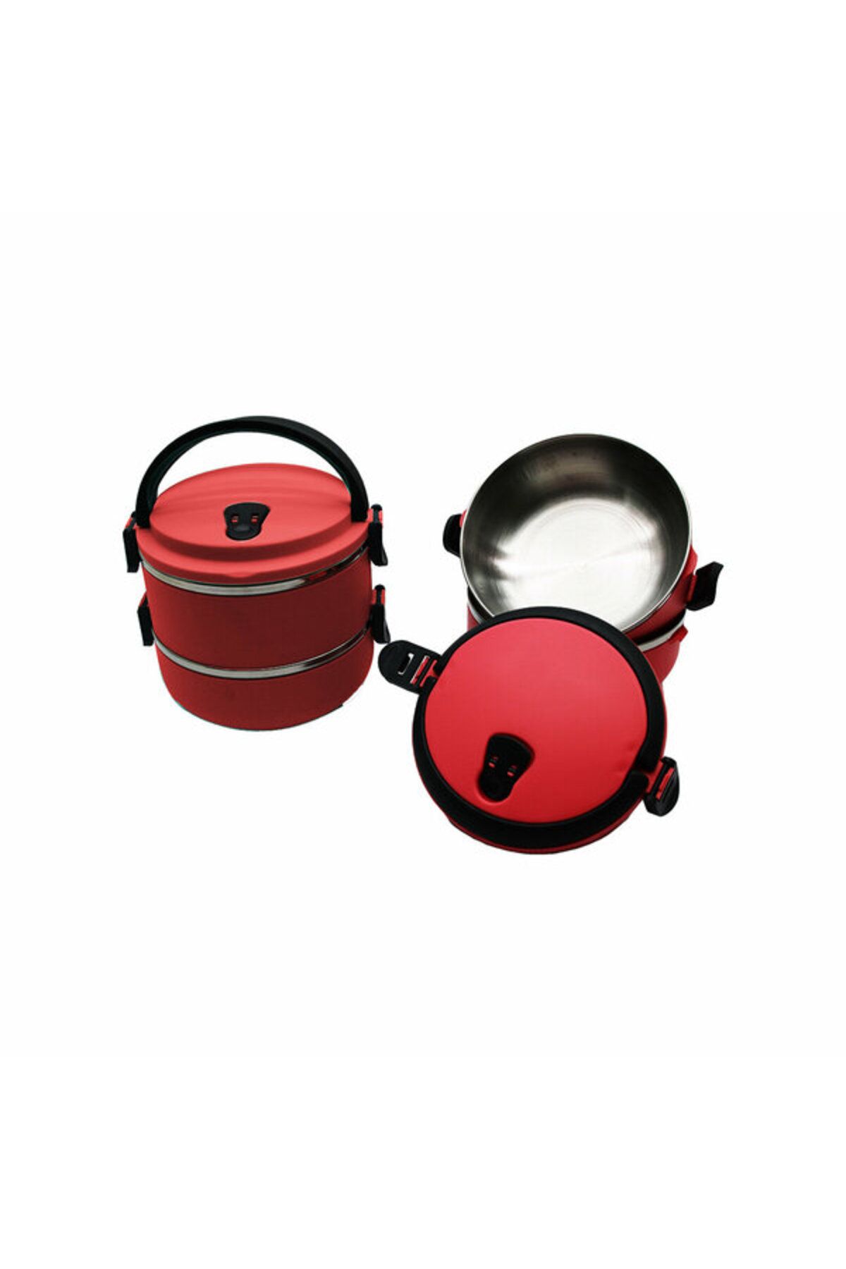 Shop58 Sefer Tası Yemek Termosu Saklama Kabı Termosu 2li - Koyu Pembe (4172)