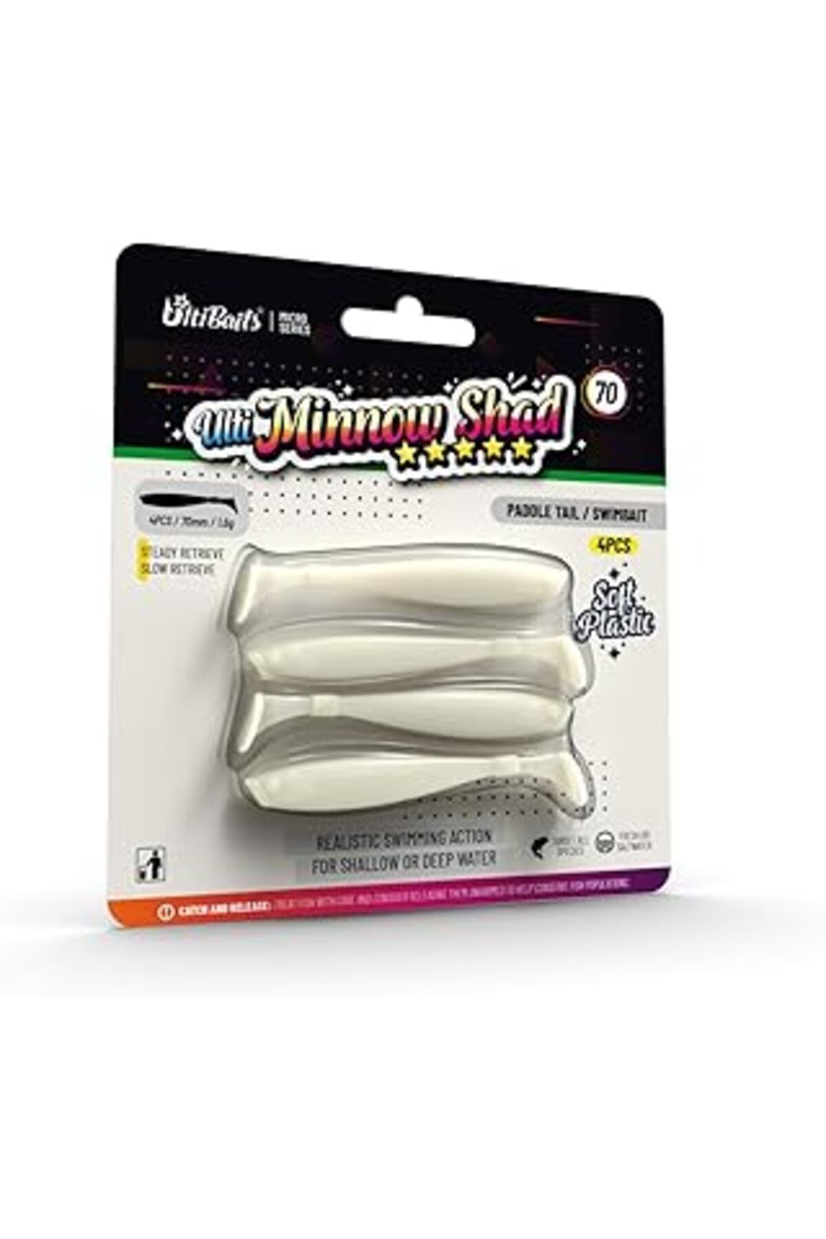 NZM TİCARET Ultibaits Minnow Shad Silikon Yem 70Mm 1,6Gr 4 Adet