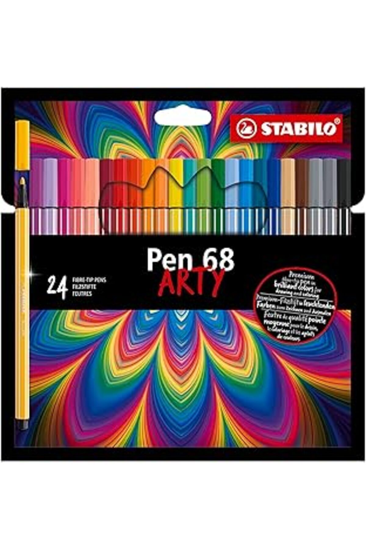 NZM TİCARET Pen 68 Arty - Keçe Uçlu Boya Kalemi - 24'Lü Paket - Çeşitli Renkler