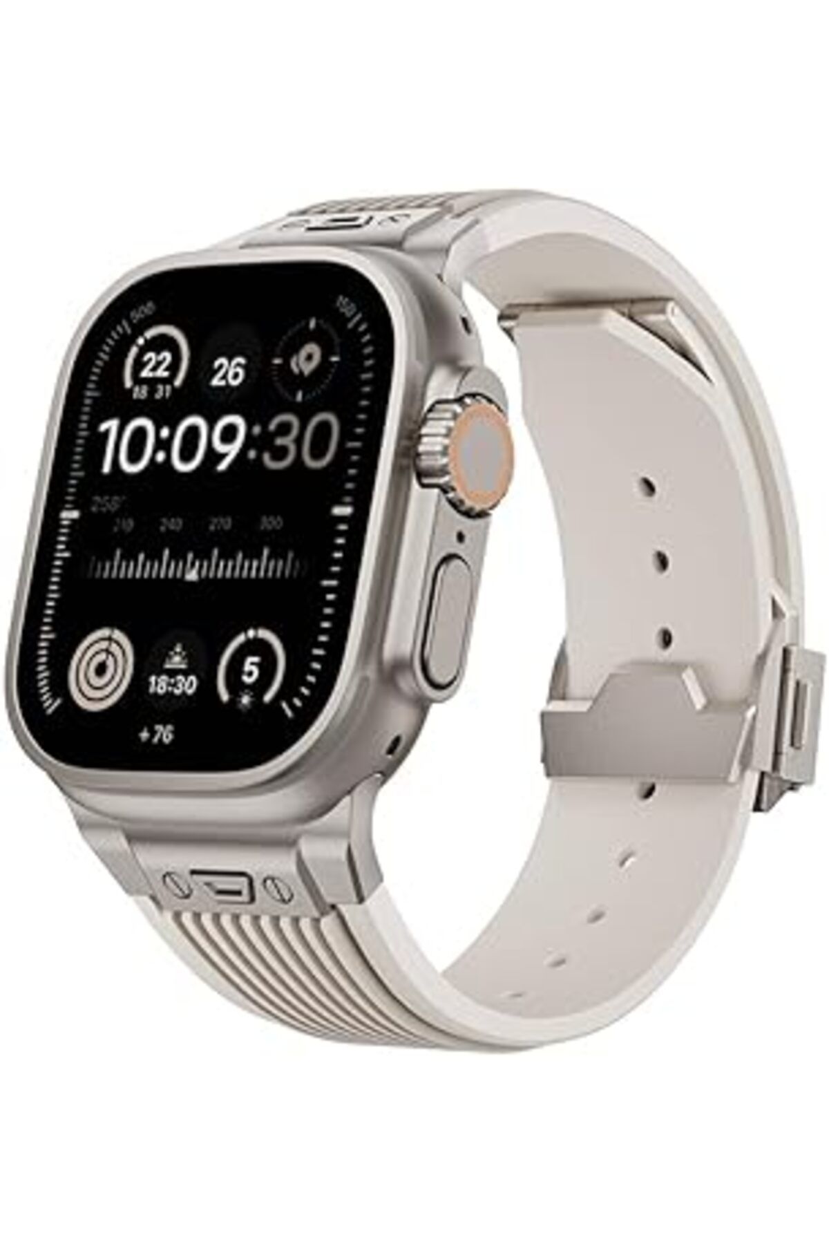 robotrend Zore Apple İle Uyumlu Watch 42Mm Krd-113 Spor Görünümlü Silikon Kordon Starlight