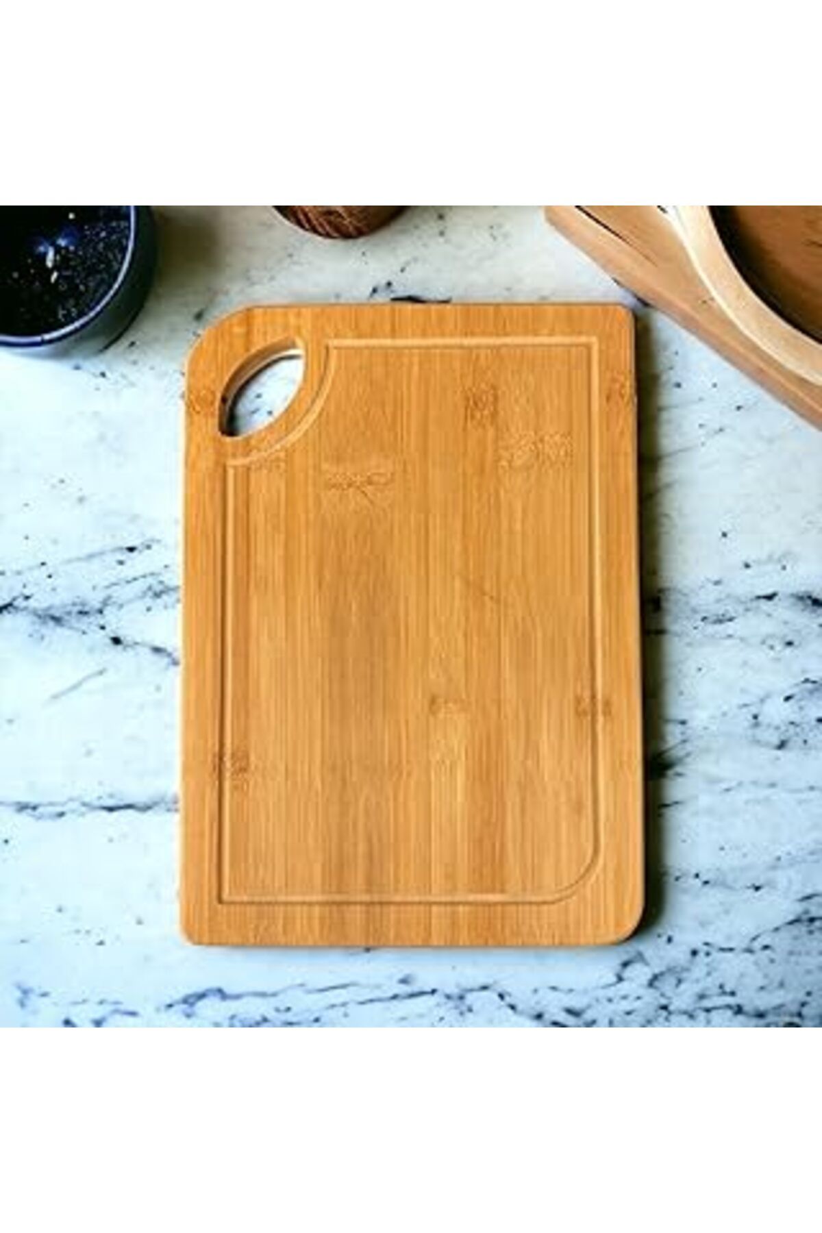 NZM TİCARET Deconox Bambu Kesme Tahtası Antibakteriel Yıkanabilir Doğrama Tahtası Dikdörtgen 34x24cm - B.ek-163