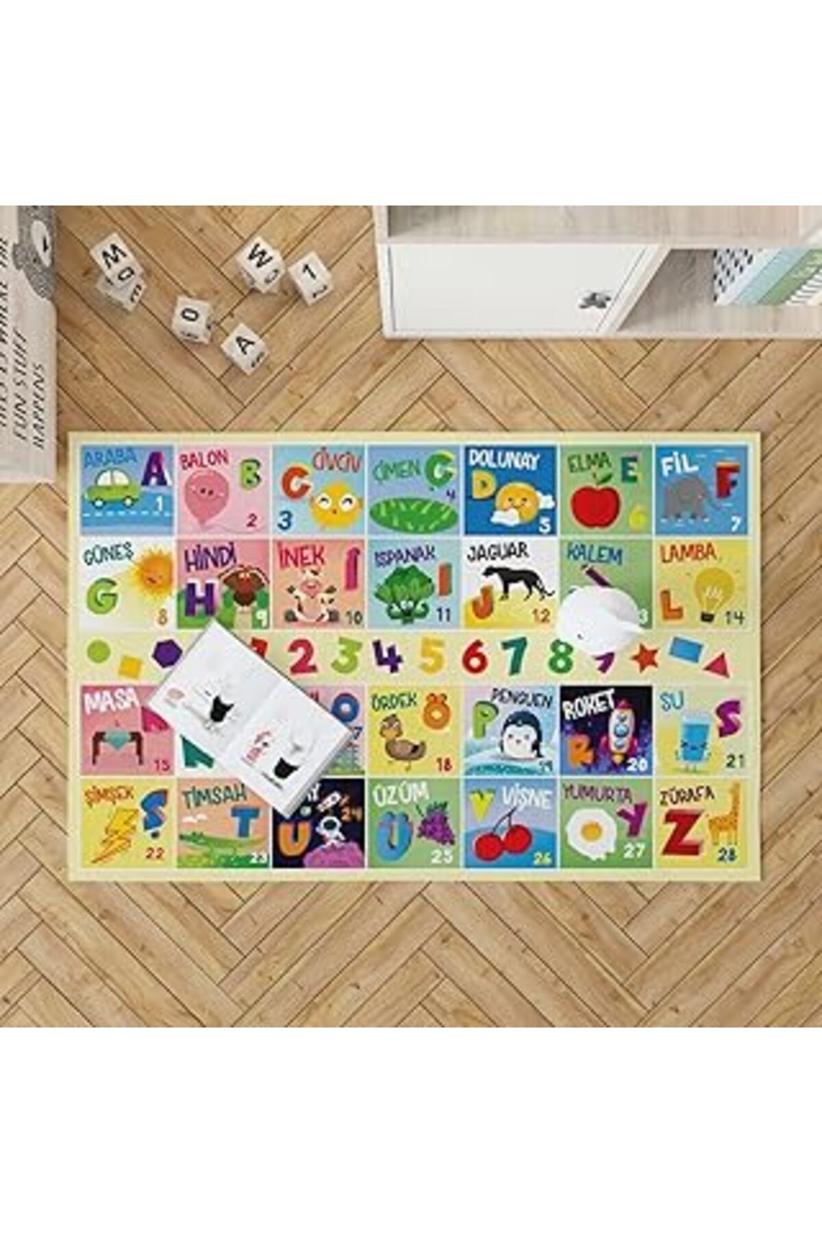 NZM TİCARET Türkçe Kelime Öğretici Oyun Matı - Bebek Oyun Halısı