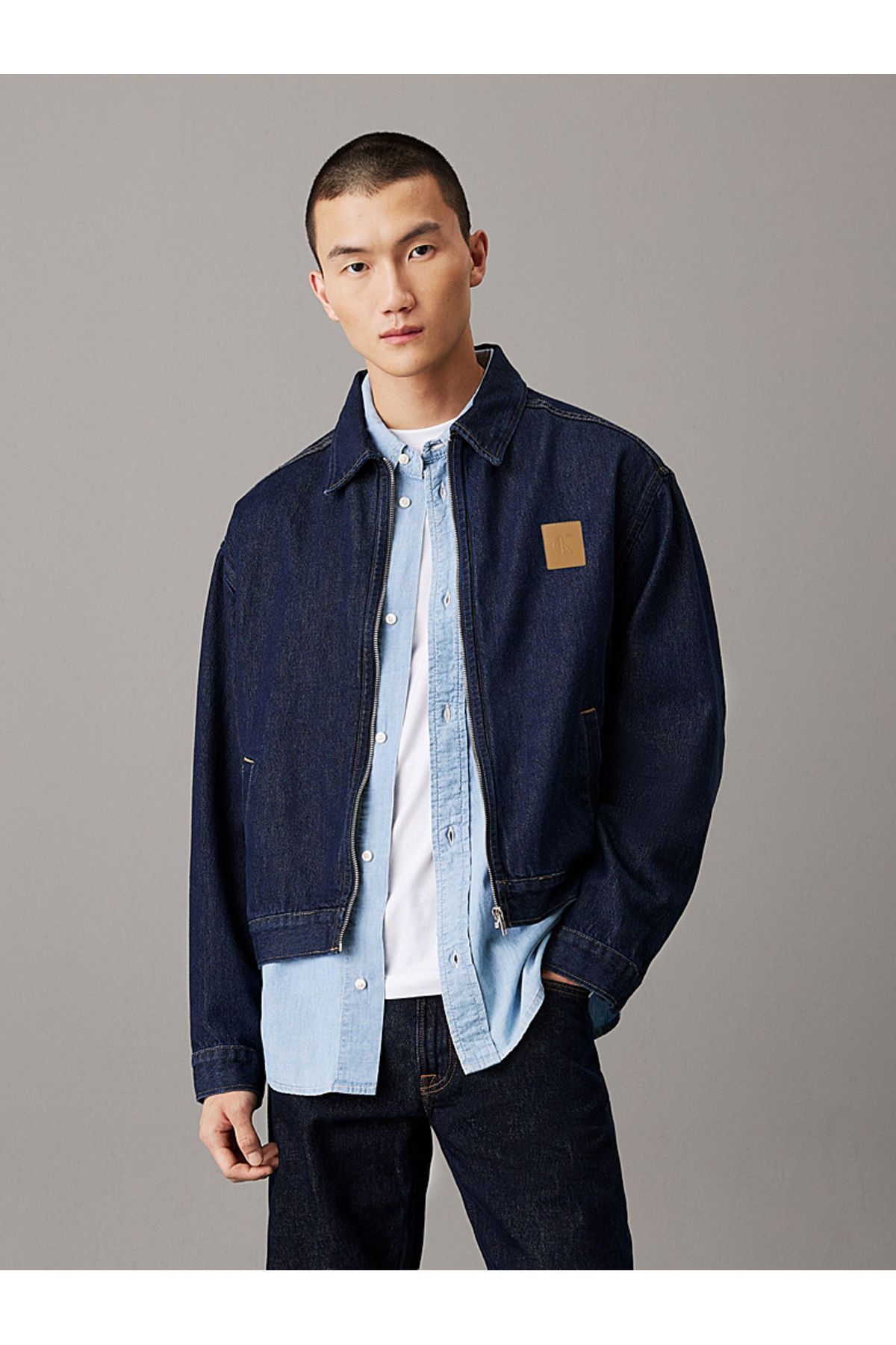Calvin Klein Relaxed Zip Up Denim Jacket