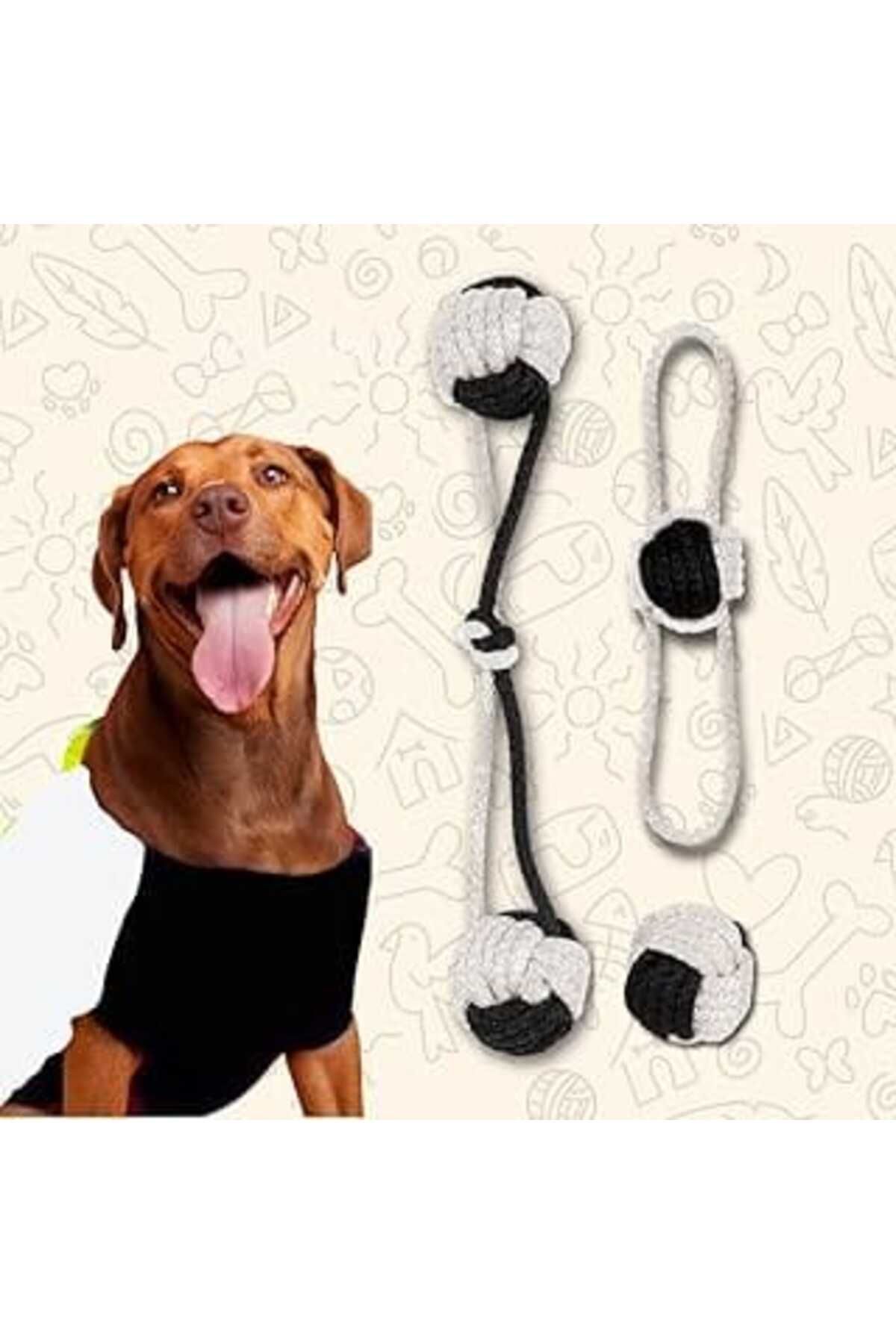 Mu Art Proud Wave Köpek Oyuncağı Fanatik Üçlü Set Diş Ipi Diş Sağlığı Köpek Topu Siyah Beyaz Orta Iri Irk