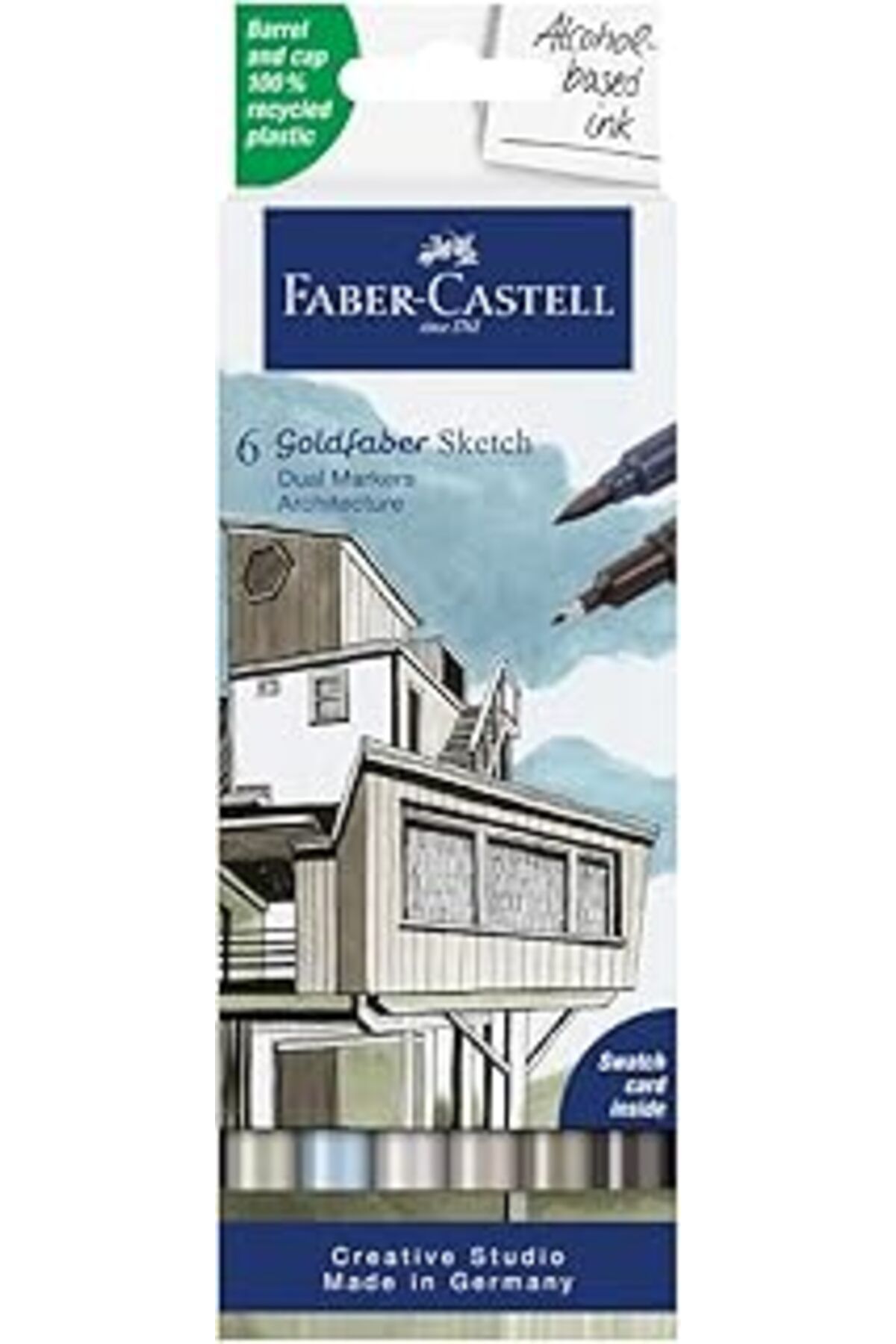 Mu Art Ahşap Faber-Castell Gofa Sketch Markör Architect 6X