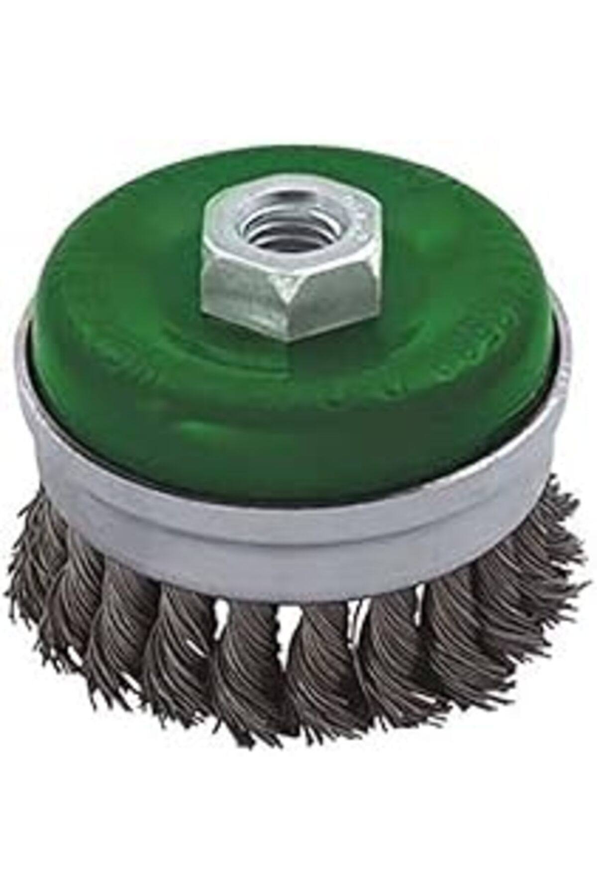 NZM TİCARET Troy T 27708/100 Burma Telli Kuşaklı Çanak Fırça, Gri/Yeşil, 100 Mm