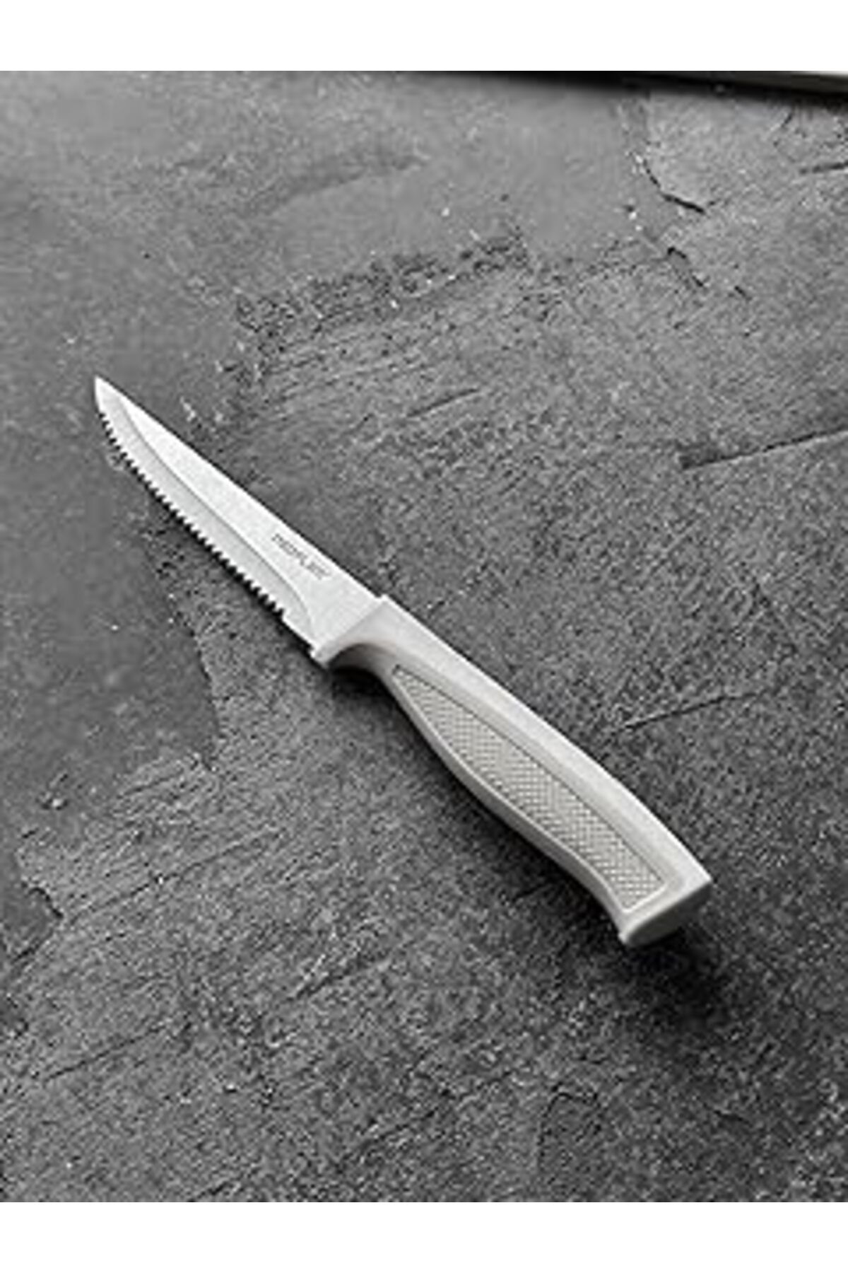 Mu Art Ahşap Fika Tırtıklı Steak Bıçağı,11 Cm Gri D-Neogek011