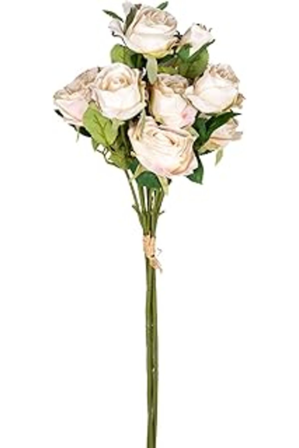 Mu Art Ahşap Yapay Çiçek Gül Demeti Krem 60 Cm.