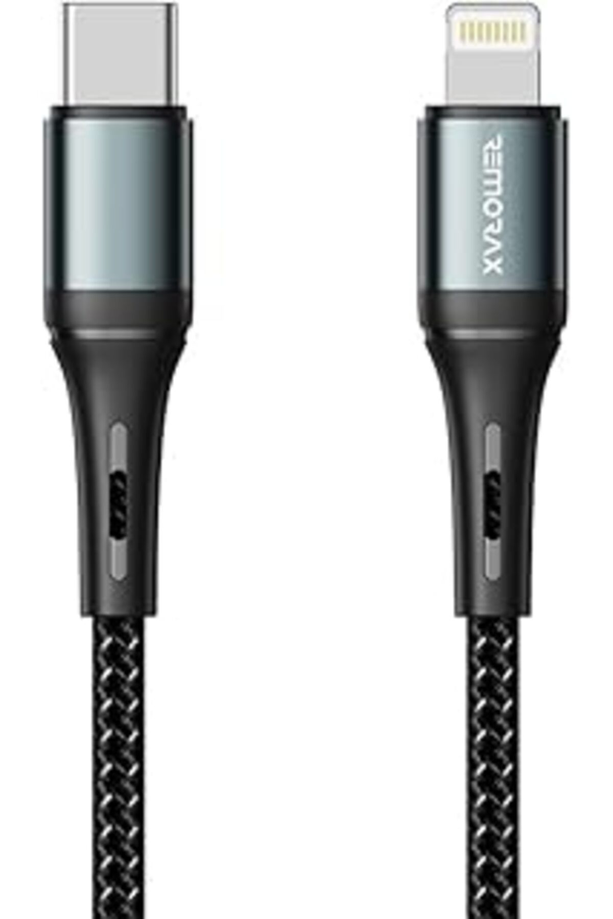 Pazarcan Remorax Örgülü Iphone Uyumlu Type C-Lightning Pd Hızlı Şarj Kablosu, Siyah (100 Cm)