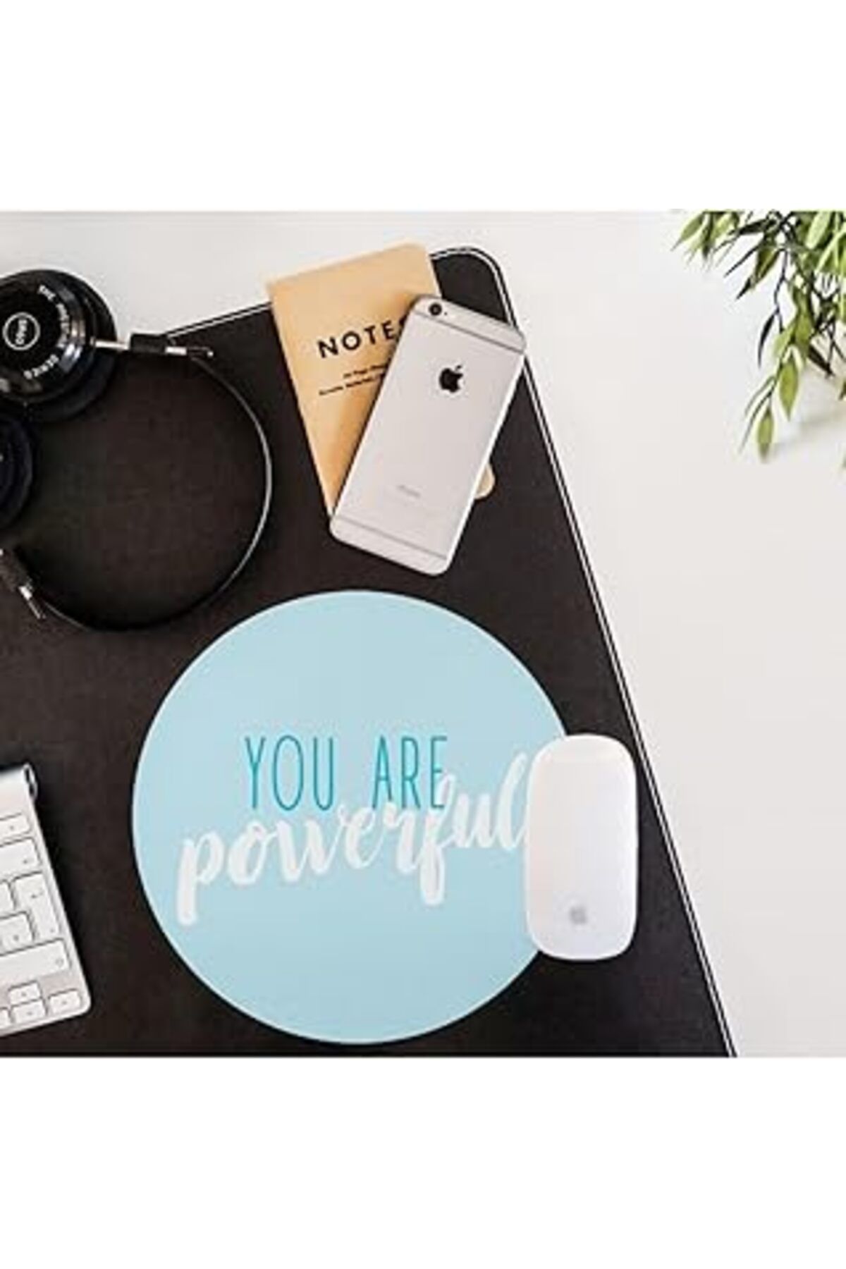 Mu Art Ahşap Hediyesepeti Arkadaşa Hediye Motto Tasarımlı Yuvarlak Mouse Pad - Mousepad - Mouse Pad - Fare Altlı