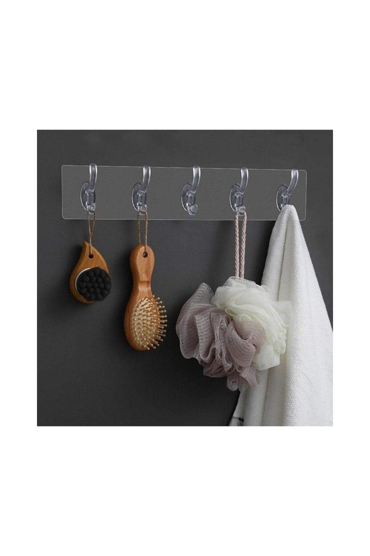 Shop58 Çok Amaçlı Kendinden Yapışkanlı 5li Şeffaf Askı (4172)