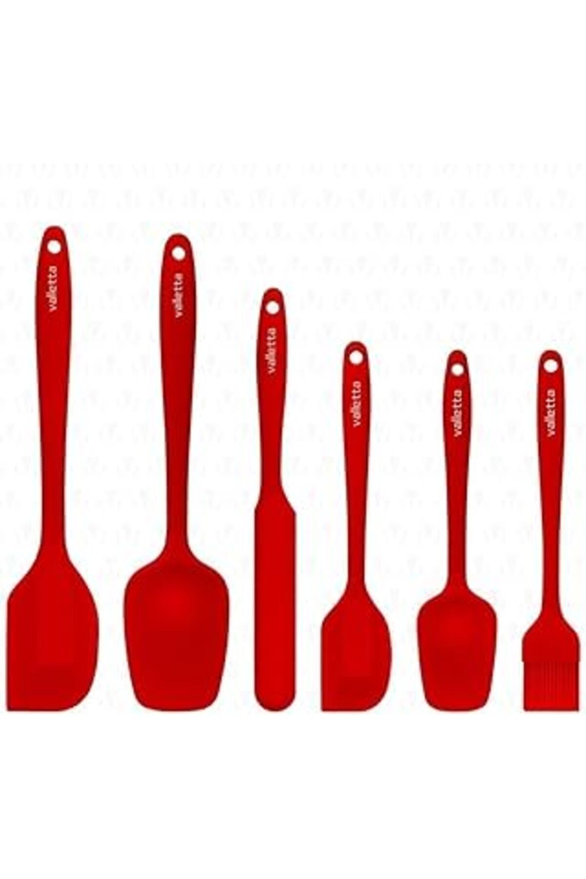 NETWORK ART Valletta Drongo Isıya Dayanıklı Yanmaz Yapışmaz Silikon Spatula Seti 6 Parça Kırmızı