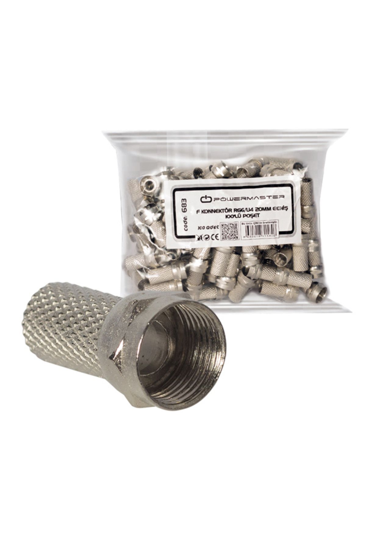 robotrend Rg6/U4 18Mm Geniş F Konnektör (100Lü Poşet)