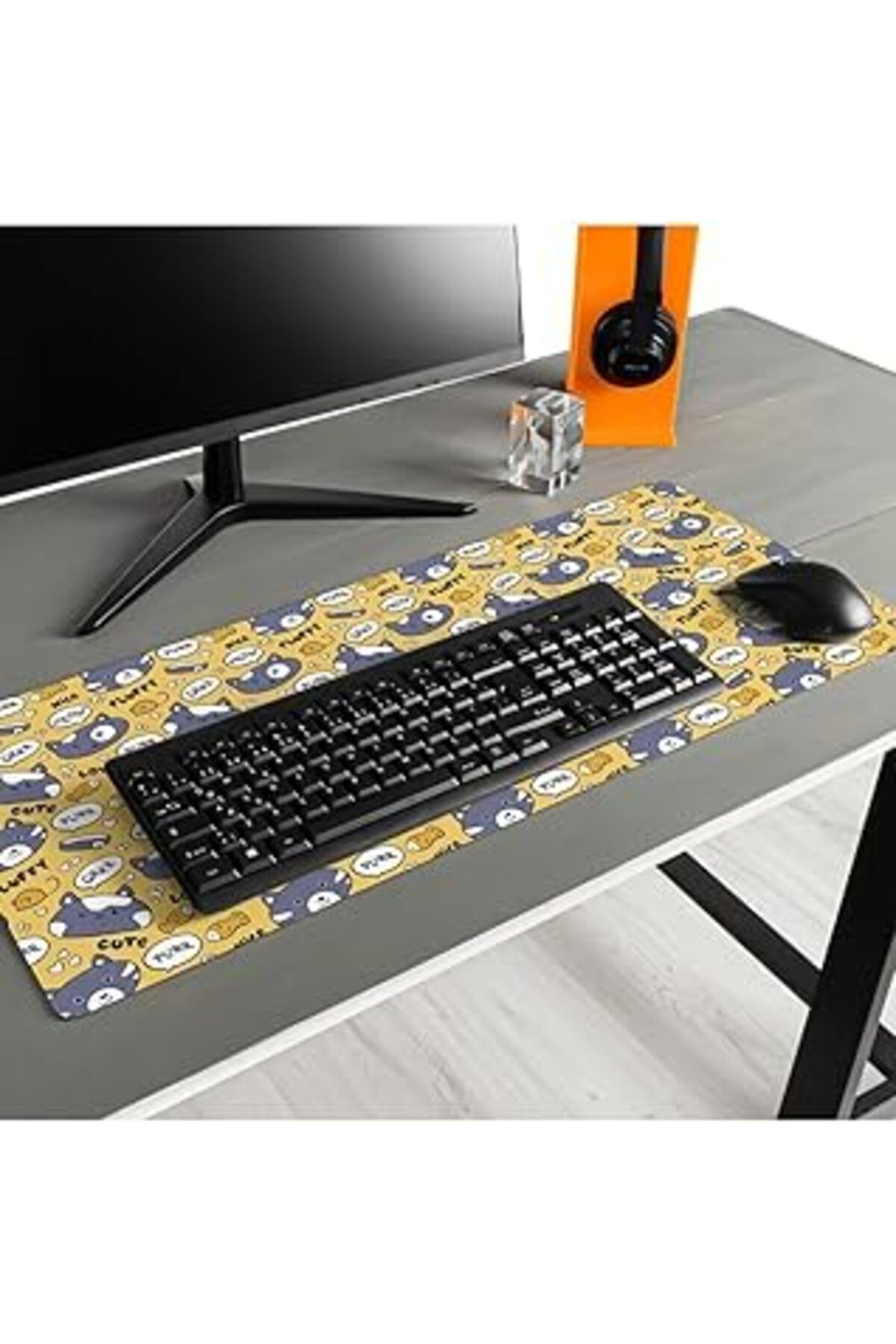Mu Art Ahşap Hediyesepeti Kız Arkadaşa Hediye Sevimli Kedi Tasarımlı Mousepad - Mouse Pad - Fare Altlığı