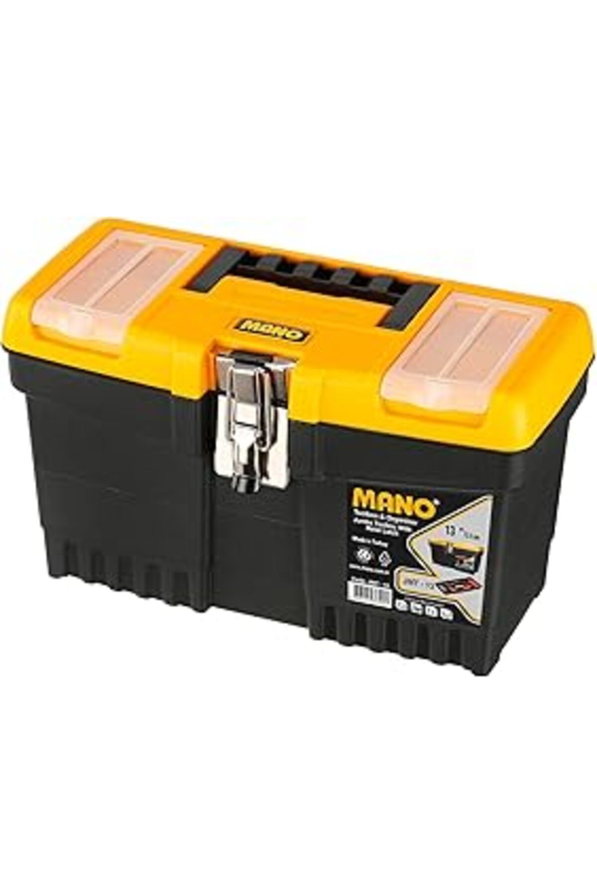 Pazarcan Mano Jmt/13 Organizerli Jumbo Metal Kilitli Takım Çantası, Polipropilen, Siyah/Sarı, 13 ’’