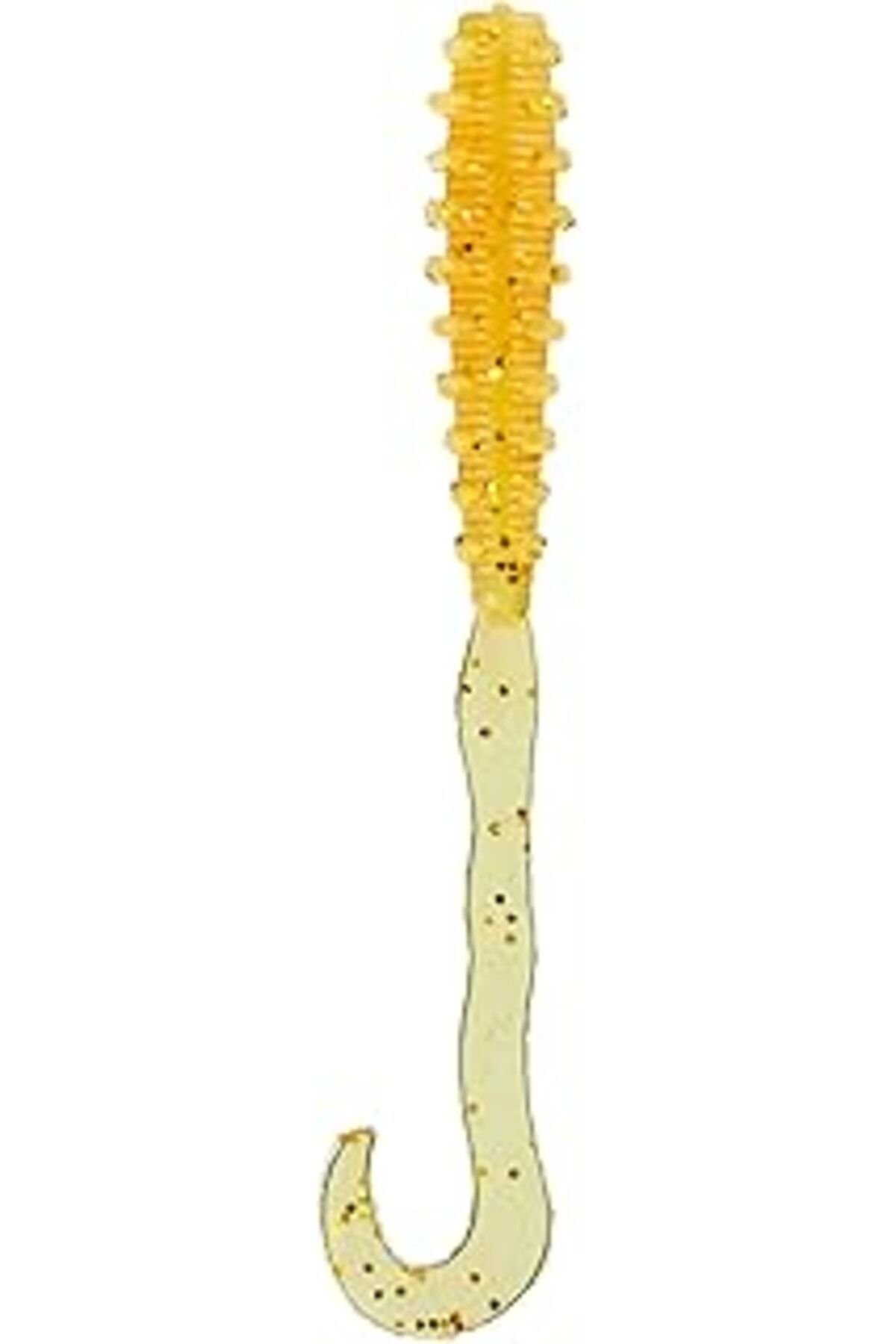 Mu Art Major Craft Red Back Curly Tai Rubber Worm Tmw-Cul #004 Orange Glitter