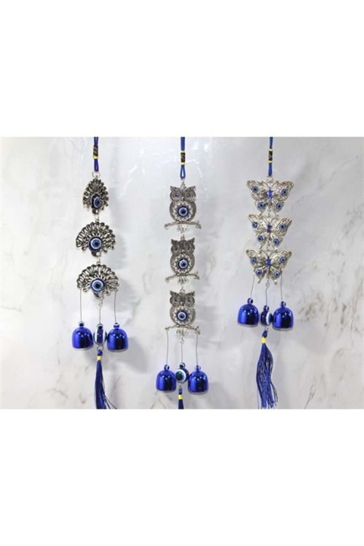 Mu Art Ahşap Metal Nazar Boncuğu Çan Model 21