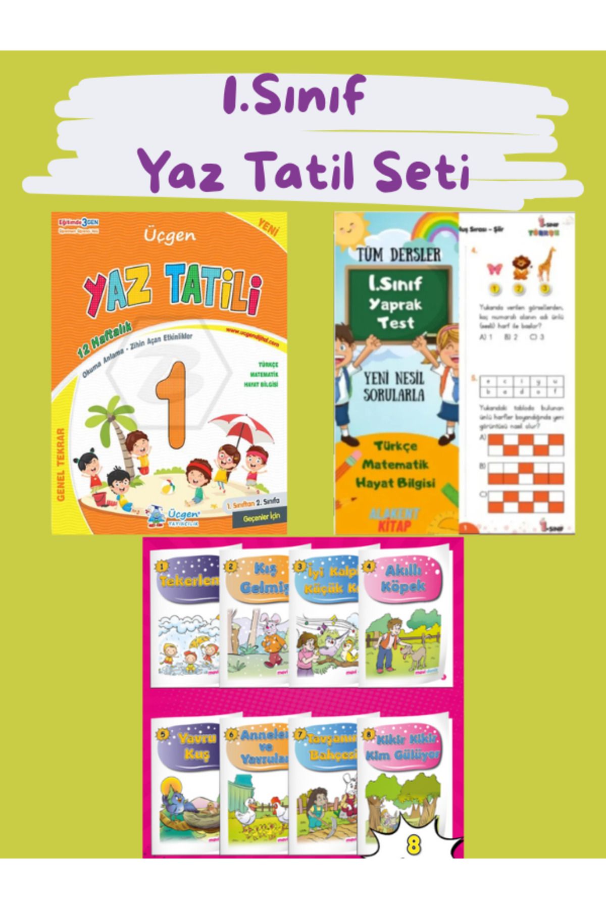 Üçgen Yayıncılık 1. Sınıf Yaz Tatil Seti - 10 Kitap 2025 Özel