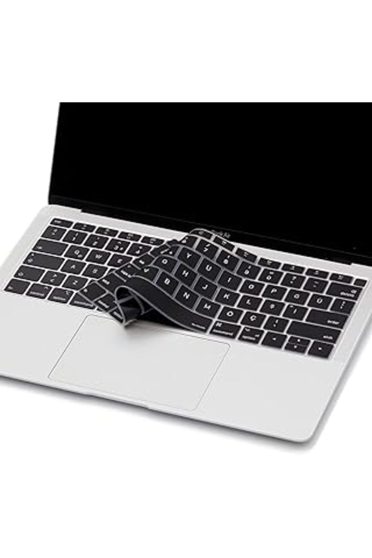 Mu Art Mcstorey Laptop Macbook Air 13Inç Klavye Koruyucu (Us To Tr) Touchid'Li A1932 Ile Uyumlu Siyah