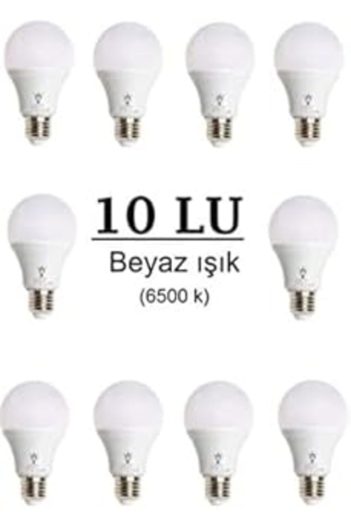 Mu Art Led Ampul 9 Watt 10'Lu Paket Beyaz Işık 6500 K E27 Standart Duy