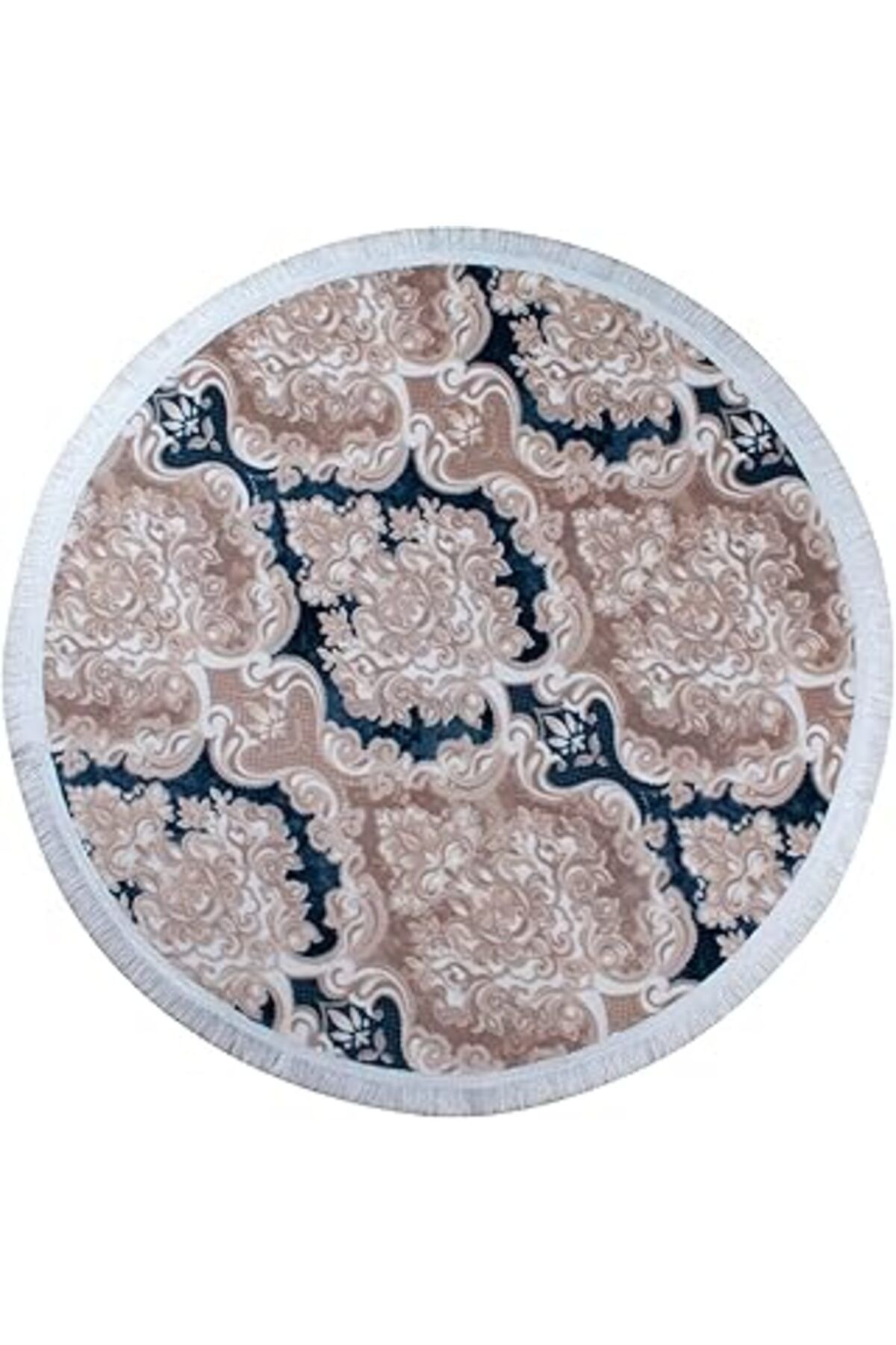 Mu Art İkinciten Banyo Klozet Paspası Halısı 2'Li Takım Dijital Baskılı Kaymaz Yıkanabilir 105X105 Mavi