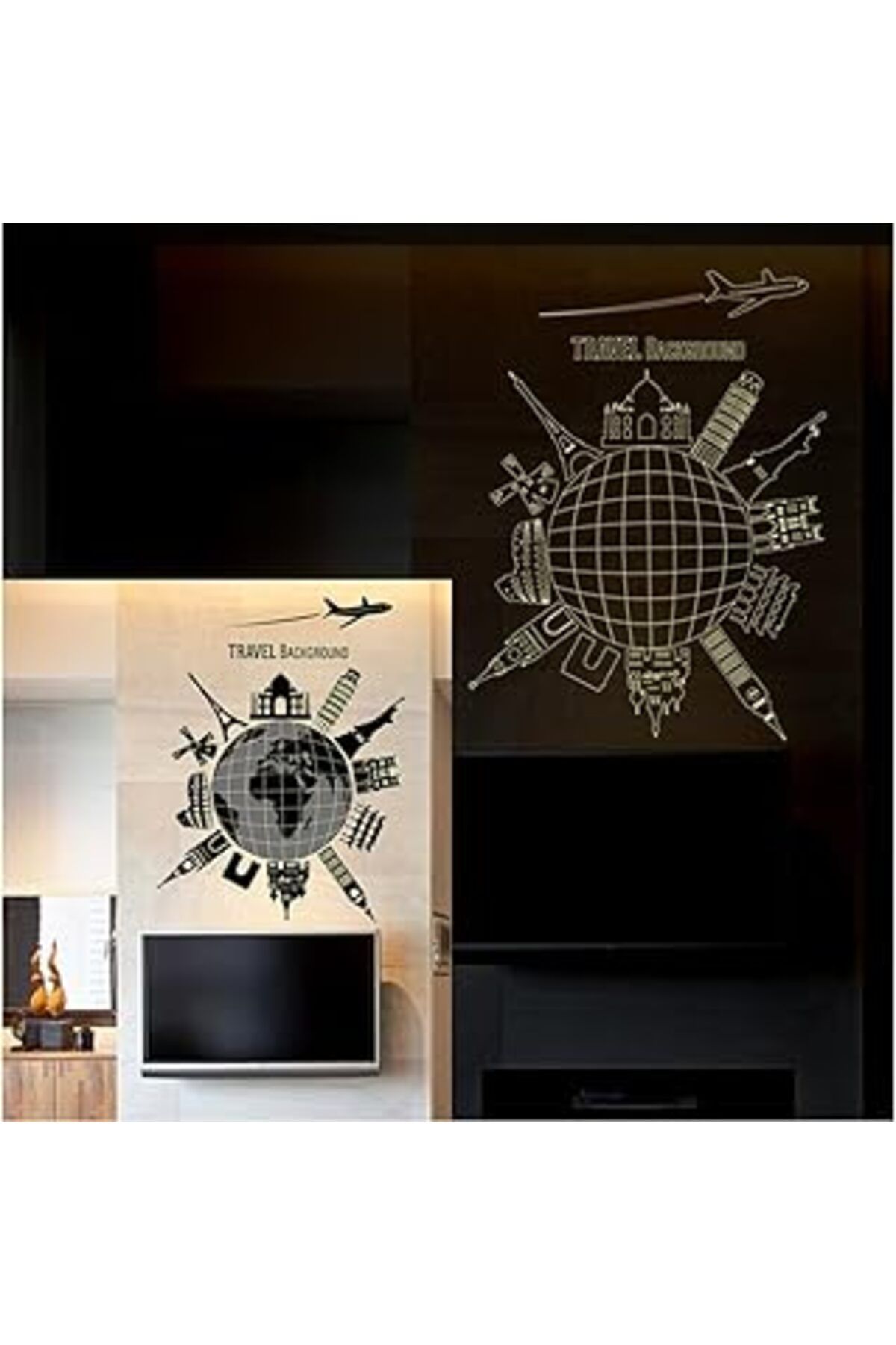 Mu Art Crystal Kids Karanlıkta Parlayan Fosforlu Ev Dekorasyonu Seyahat Dünya Temalı Pvc Duvar Sticker Dek
