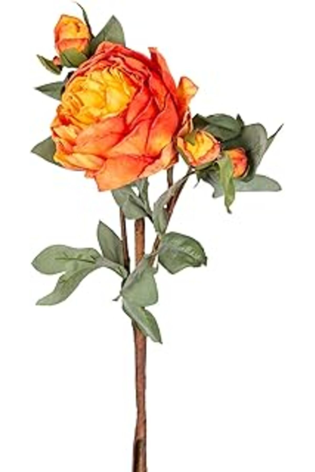 DENİZBİLİŞİM Herdekora Yapay Çiçek Gül Dalı Turuncu 58 Cm.
