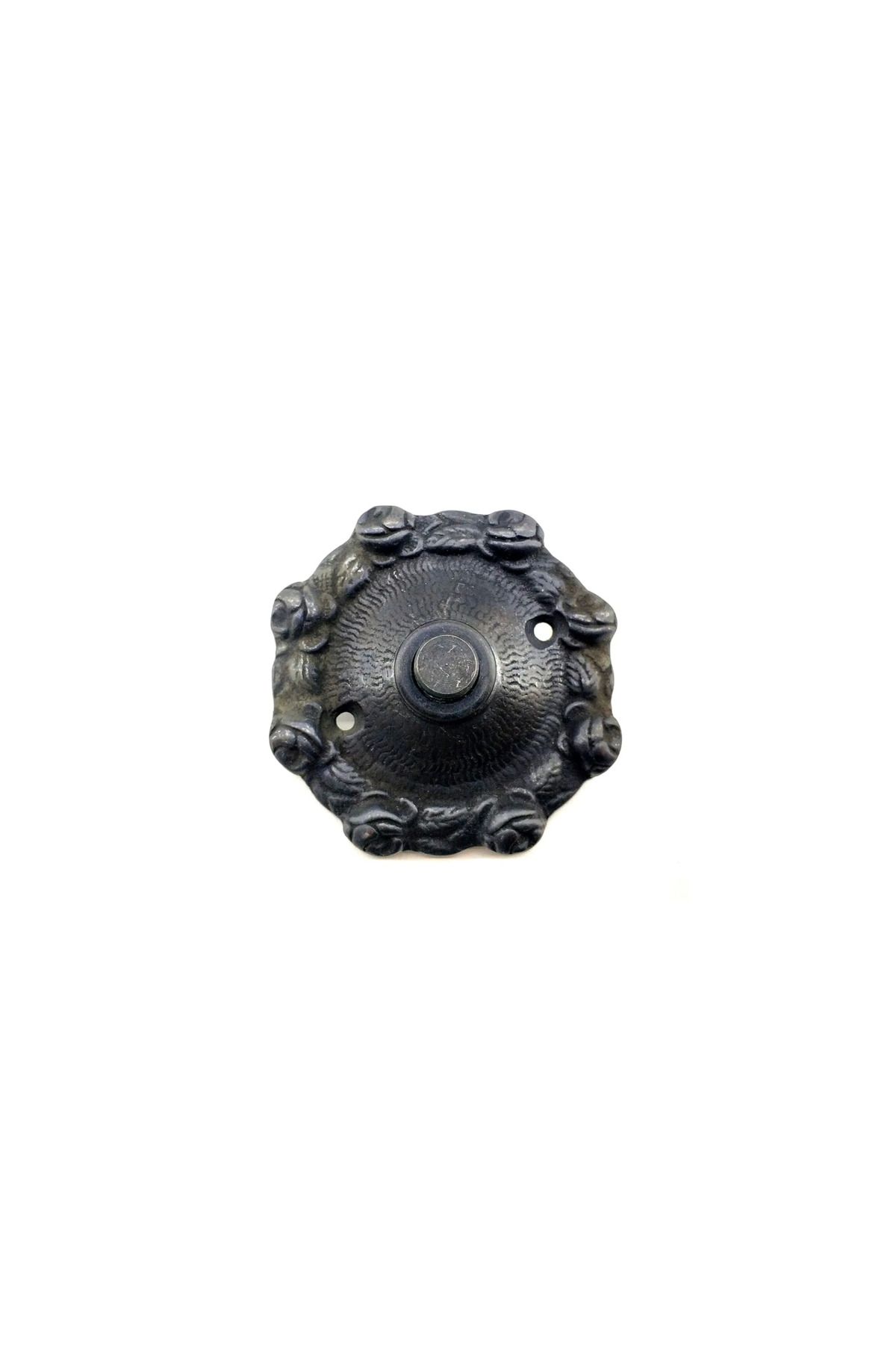AOTS Antika Tarz Dekoratif Pirinç Güllü Kapı Zili - 75mm, Oksit