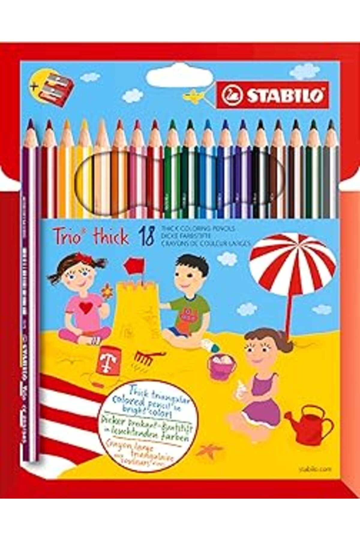 DENİZBİLİŞİM Thick - Kuru Boya Kalemi - 18'Li Paket - Çeşitli Renkler + Kalemtıraş