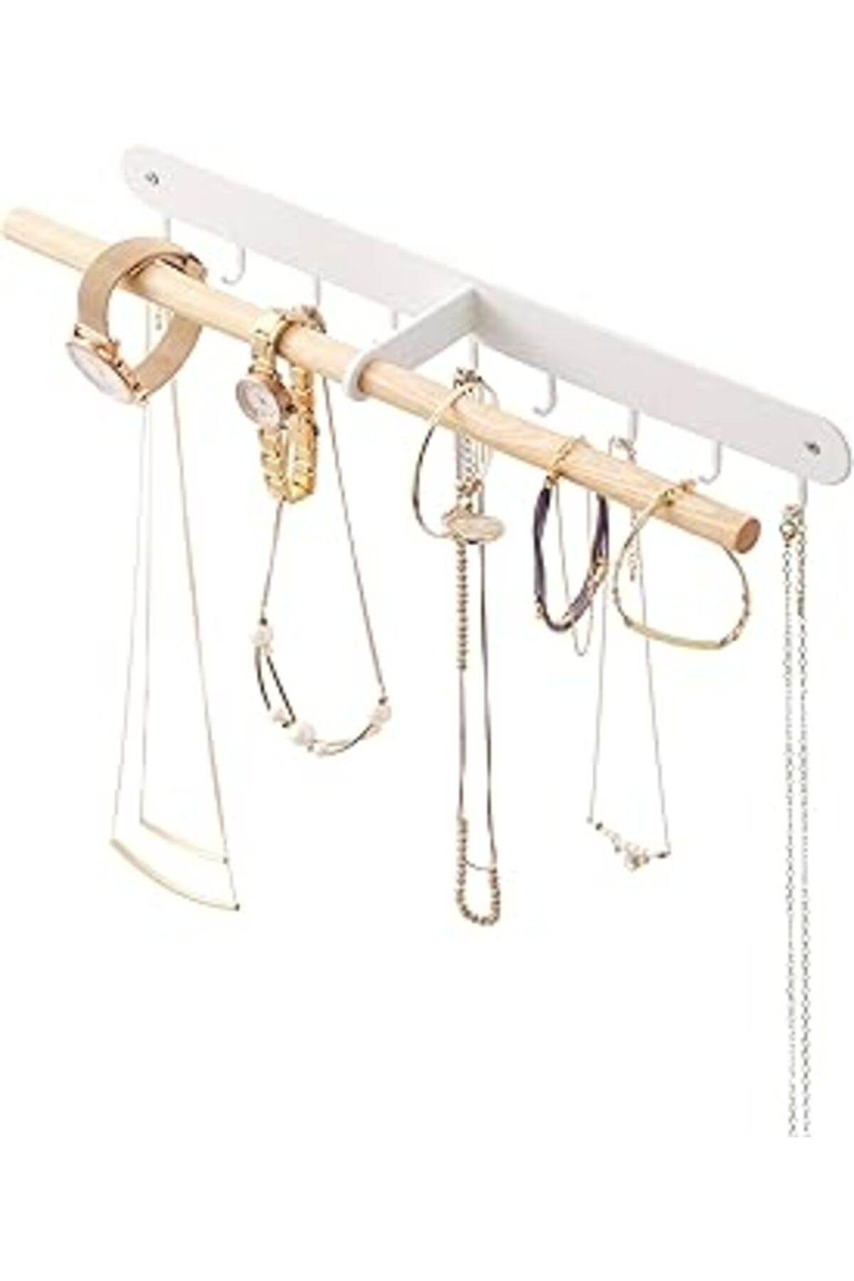 Pazarcan Yamazaki Home Wall-Mounted Accessory Holder Takı Rafı, Çelik, Beyaz, Tek Beden