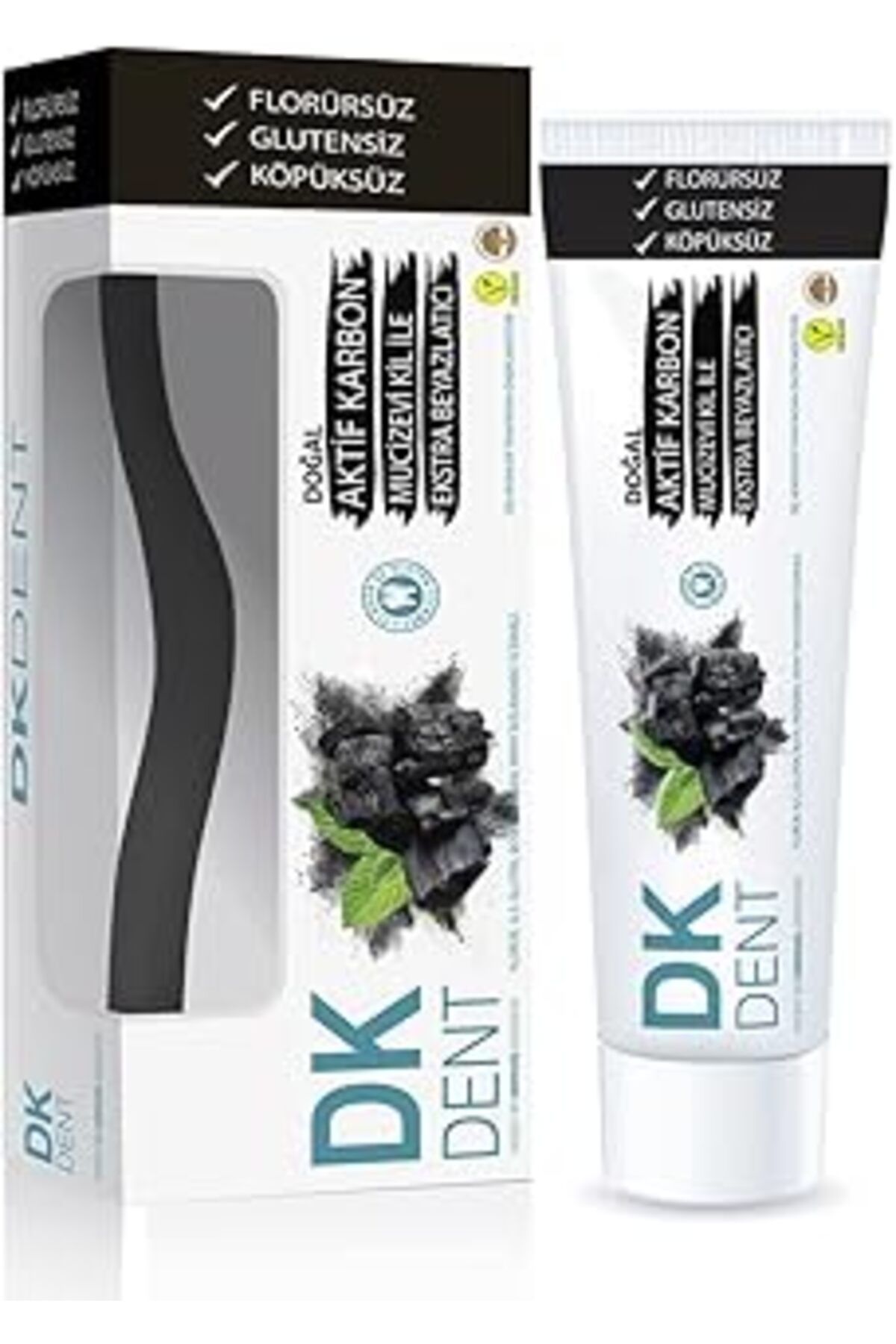 NZM TİCARET Dermokil Doğal Aktif Karbonlu Ekstra Beyazlatıcı Diş Macunu 75 Ml + Diş Fırçalı
