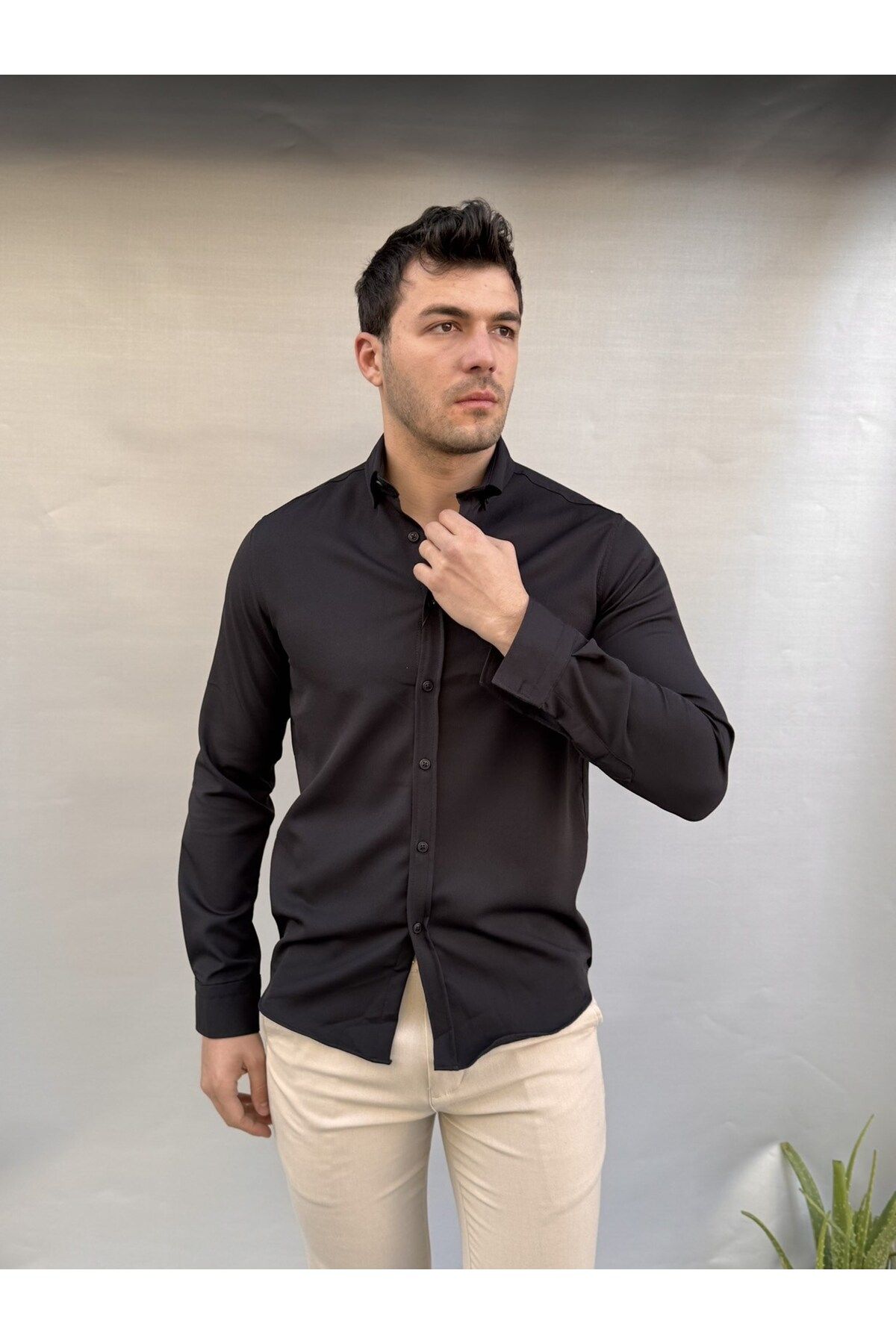 Casualmen32 Düz Slim Fit Gömlek