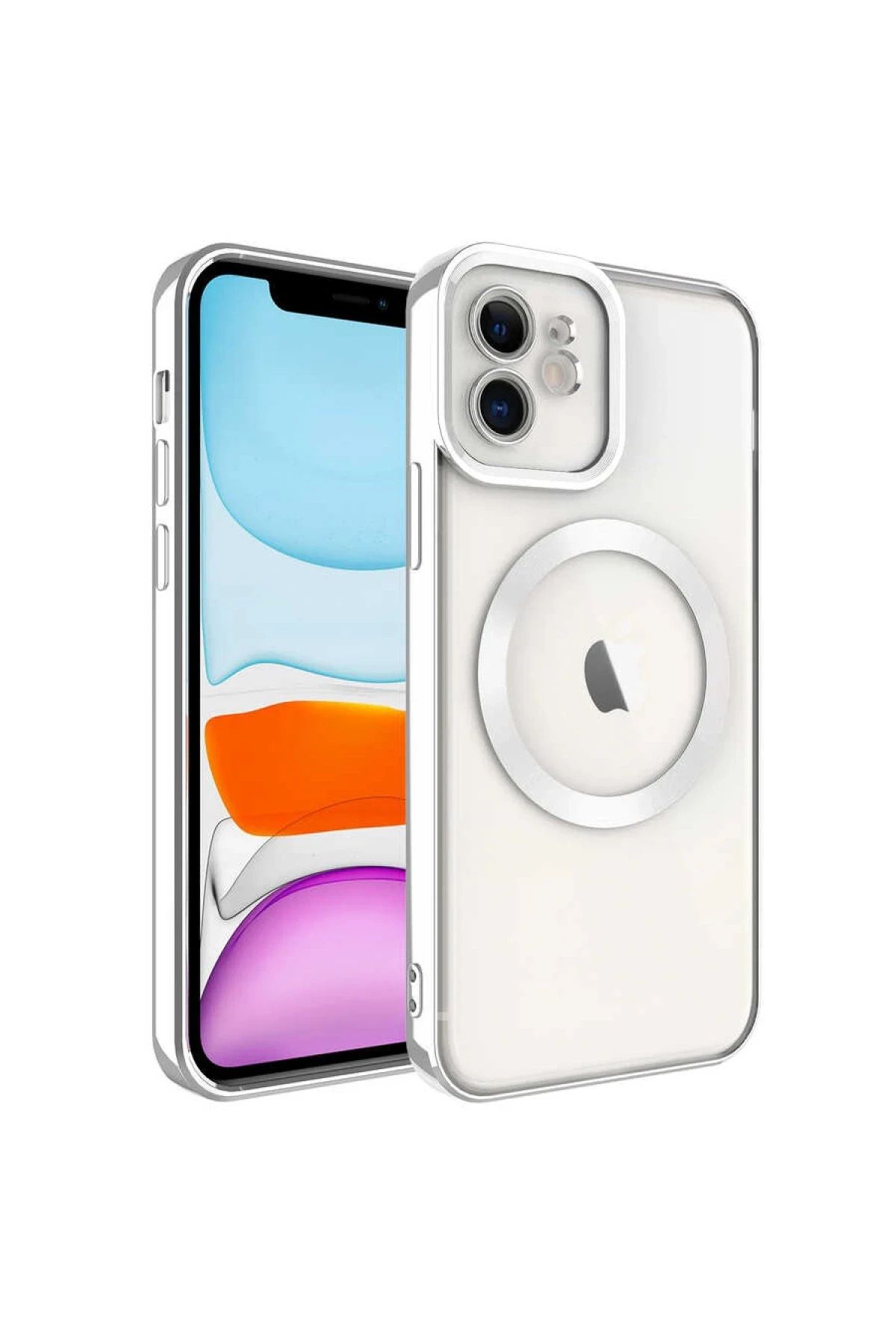NewFace iPhone 11 Kılıf Kross Magneticsafe Kapak - Gümüş SVLRS