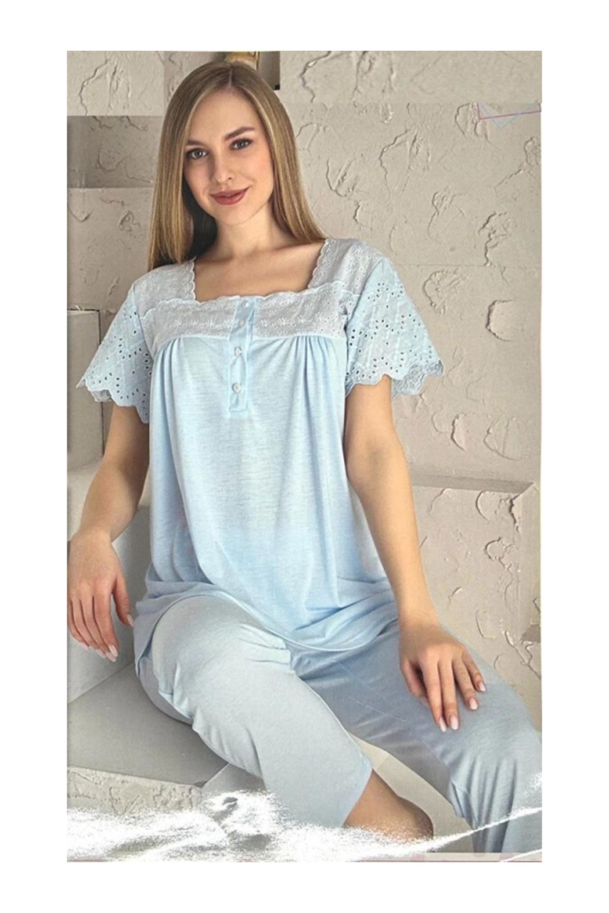 kapsulavm Limissi Kadın Aplike Pijama Takımı 23201
