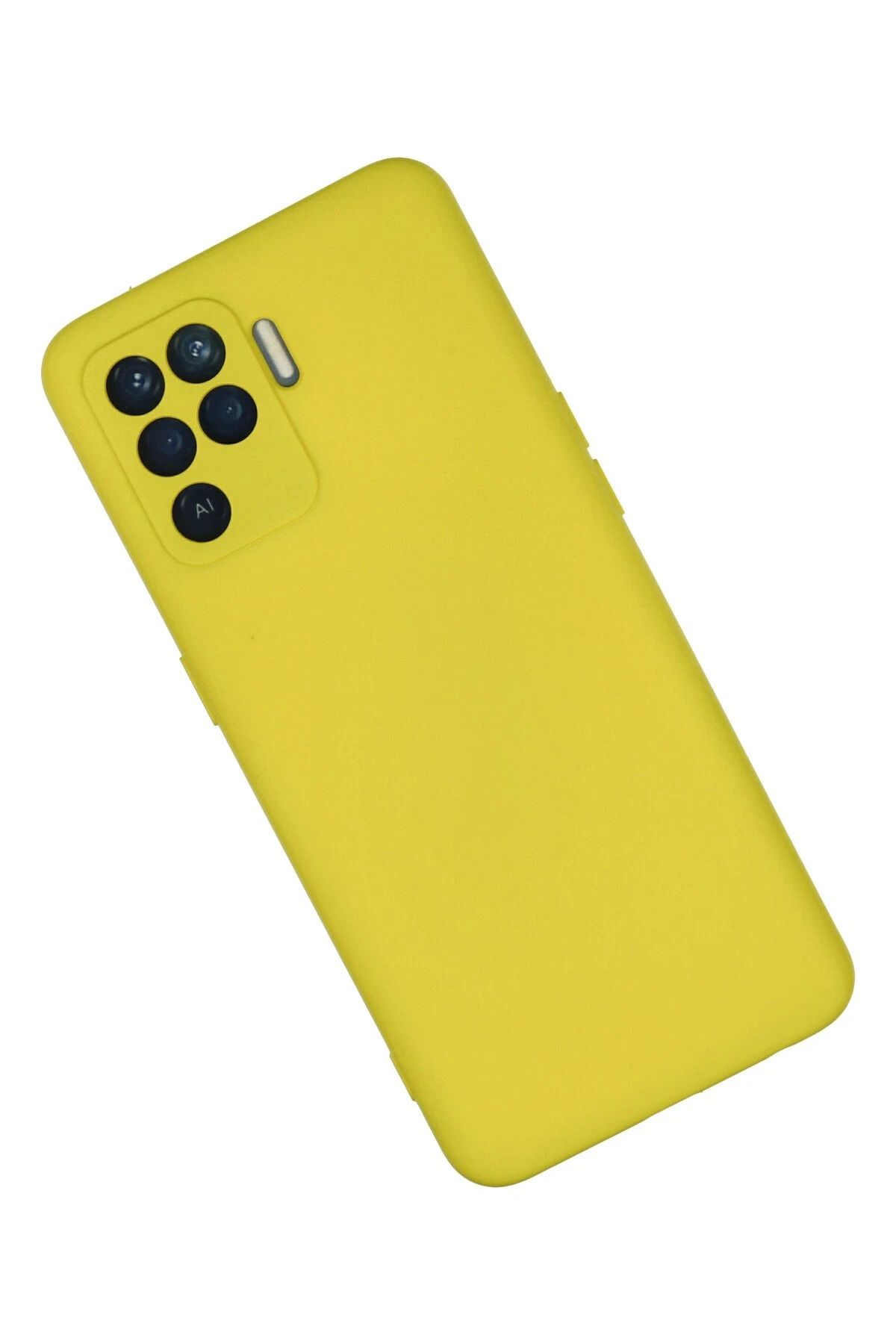 NewFace Reno 5 Lite Kılıf Nano içi Kadife Silikon - Sarı SVLRS