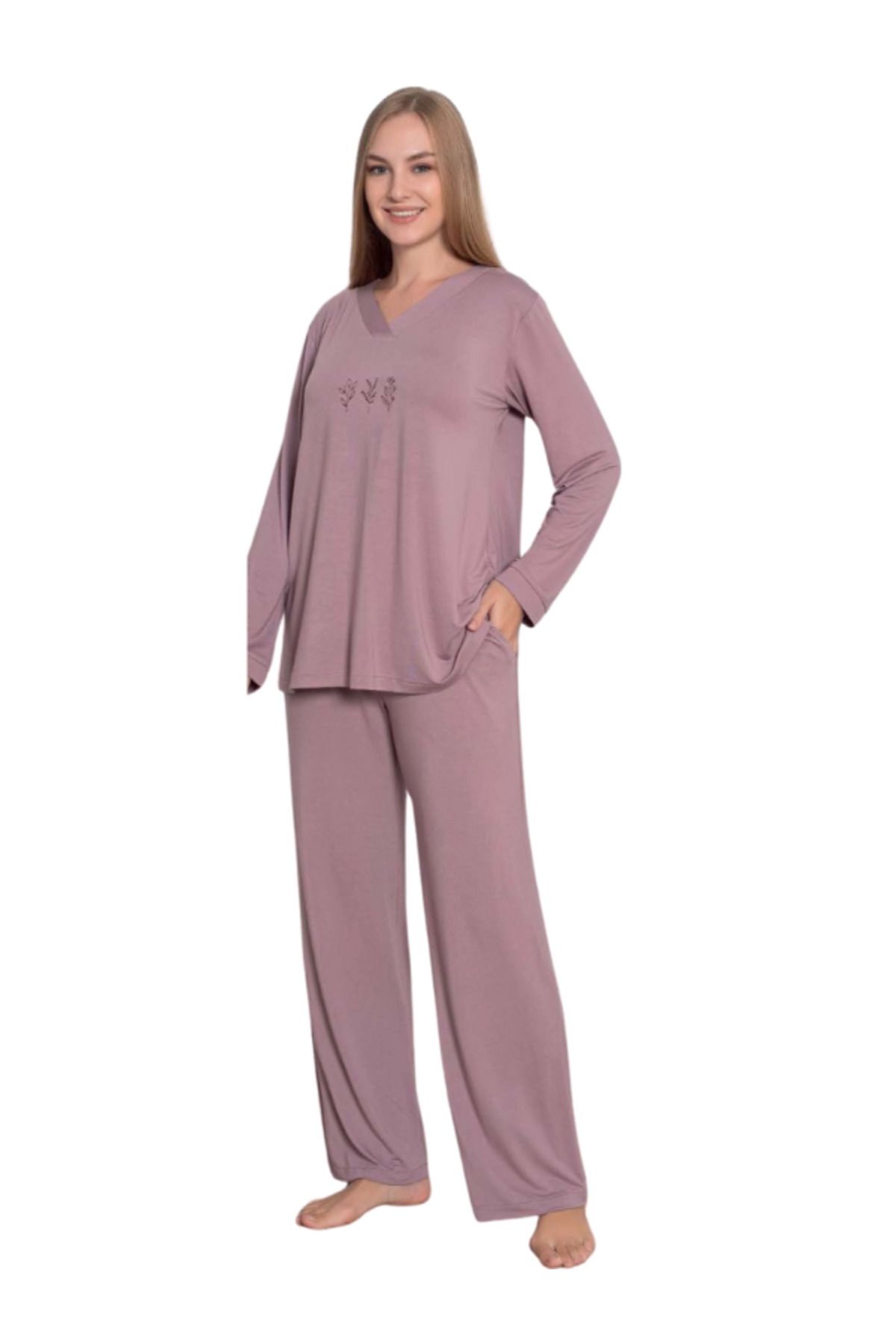 kapsulavm Limissi Viskon Uzun Kollu Kadın pijama takımı 24642