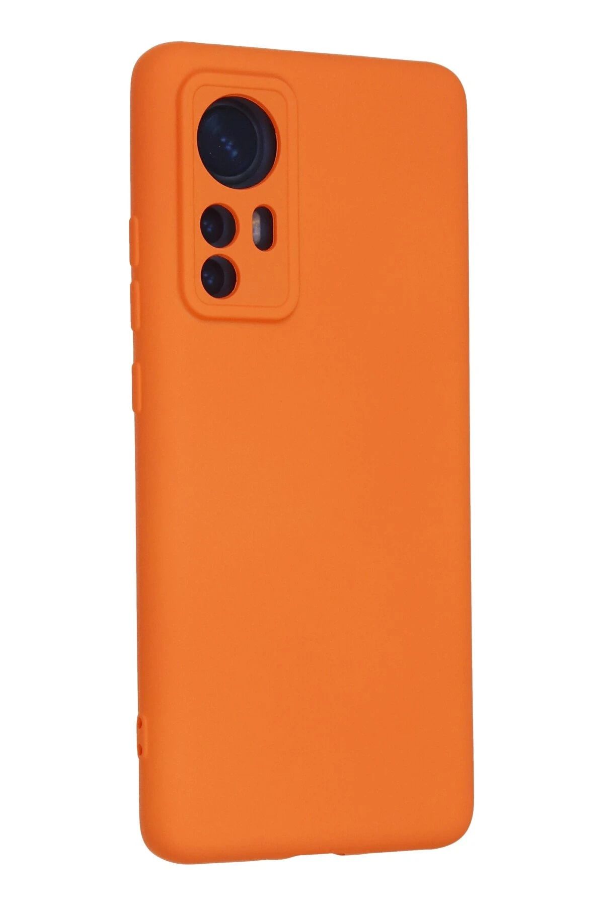 NewFace Xiaomi Mi 12 Kılıf Nano içi Kadife Silikon - Turuncu SVLRS