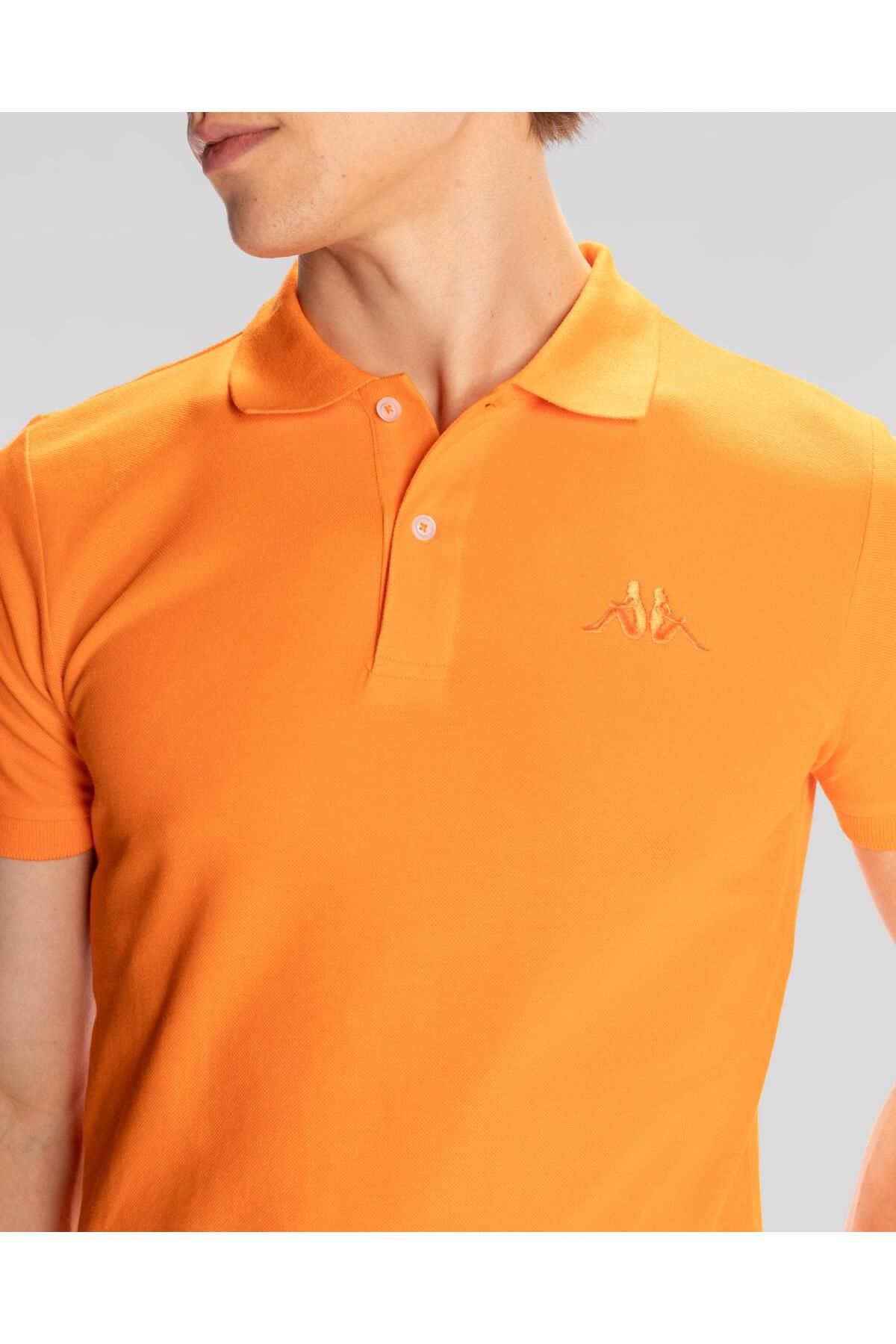 تی شرت یقه پولو نارنجی مردانه FIT POLO YAKA T اورجینال Kappa