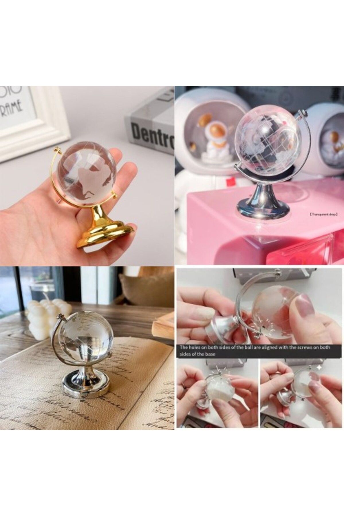 Shop58 Kristal Büyük Boy Cam Dünya Küresi