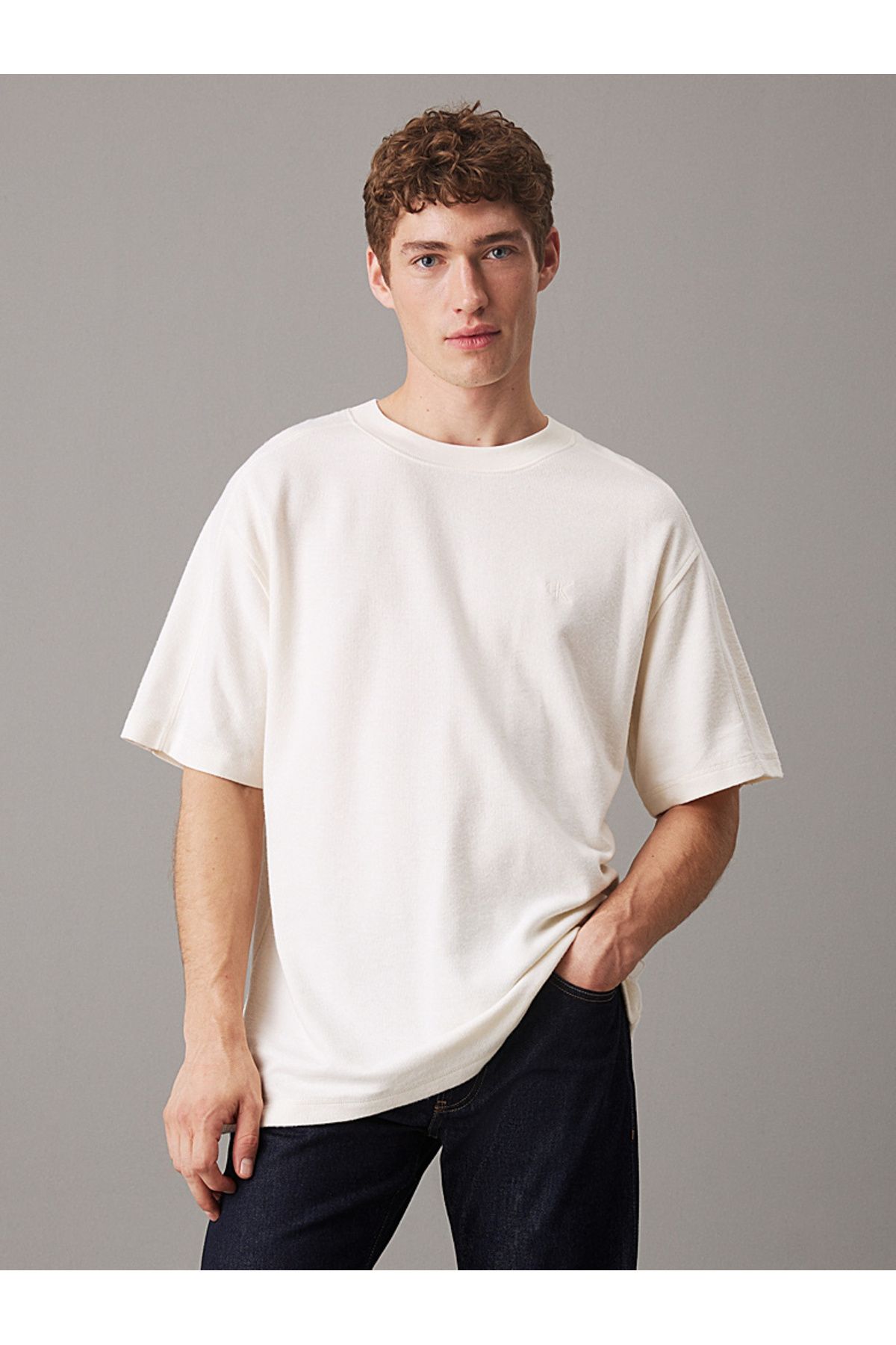Calvin Klein Brushed Rib Cotton T-Shirt