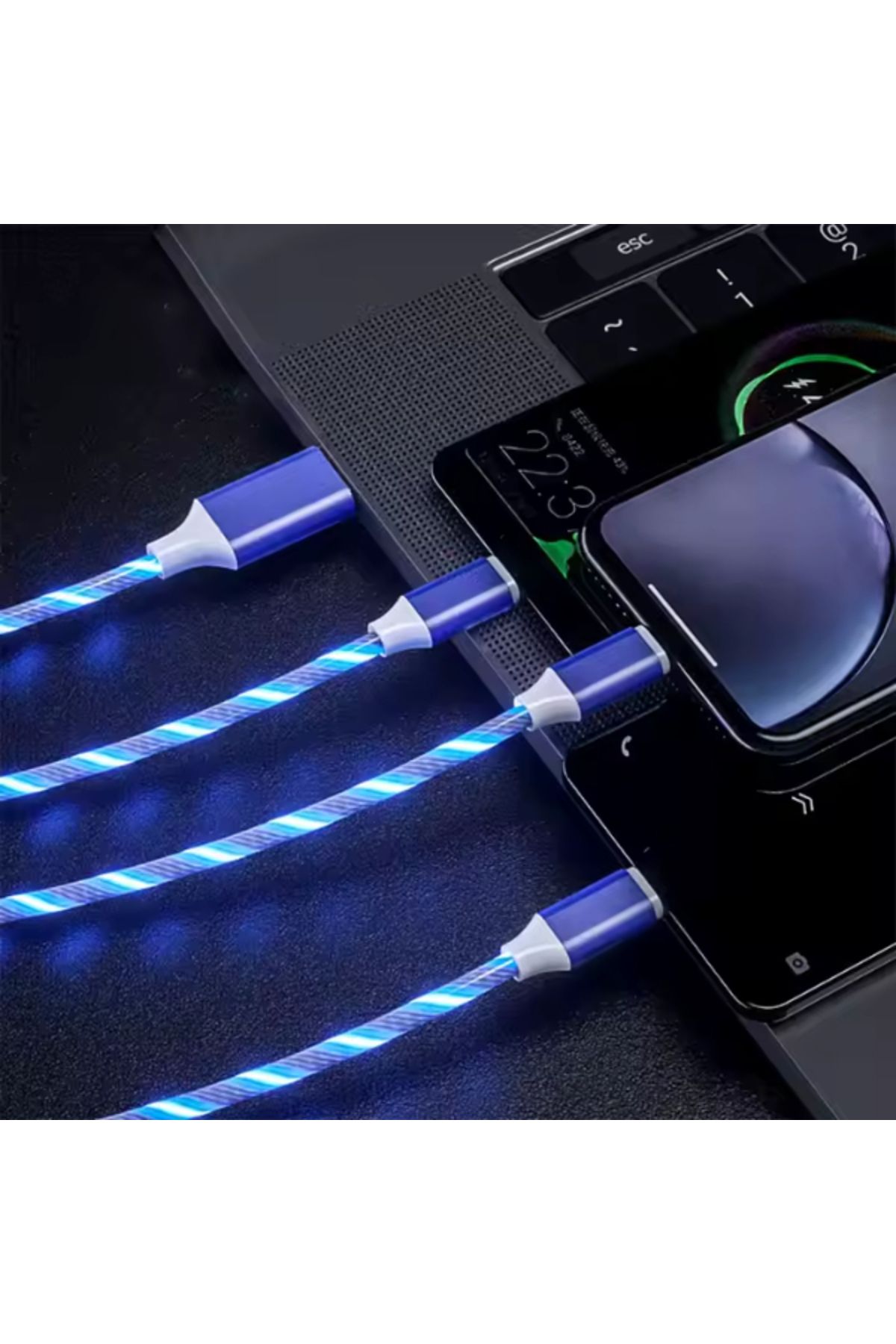 Elektronik Atölye 3'ü 1 Arada Işıklı Kablo